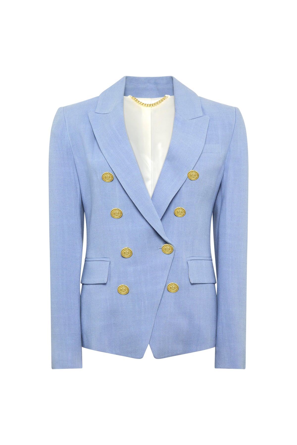 Ice Blue Linen Suit Set