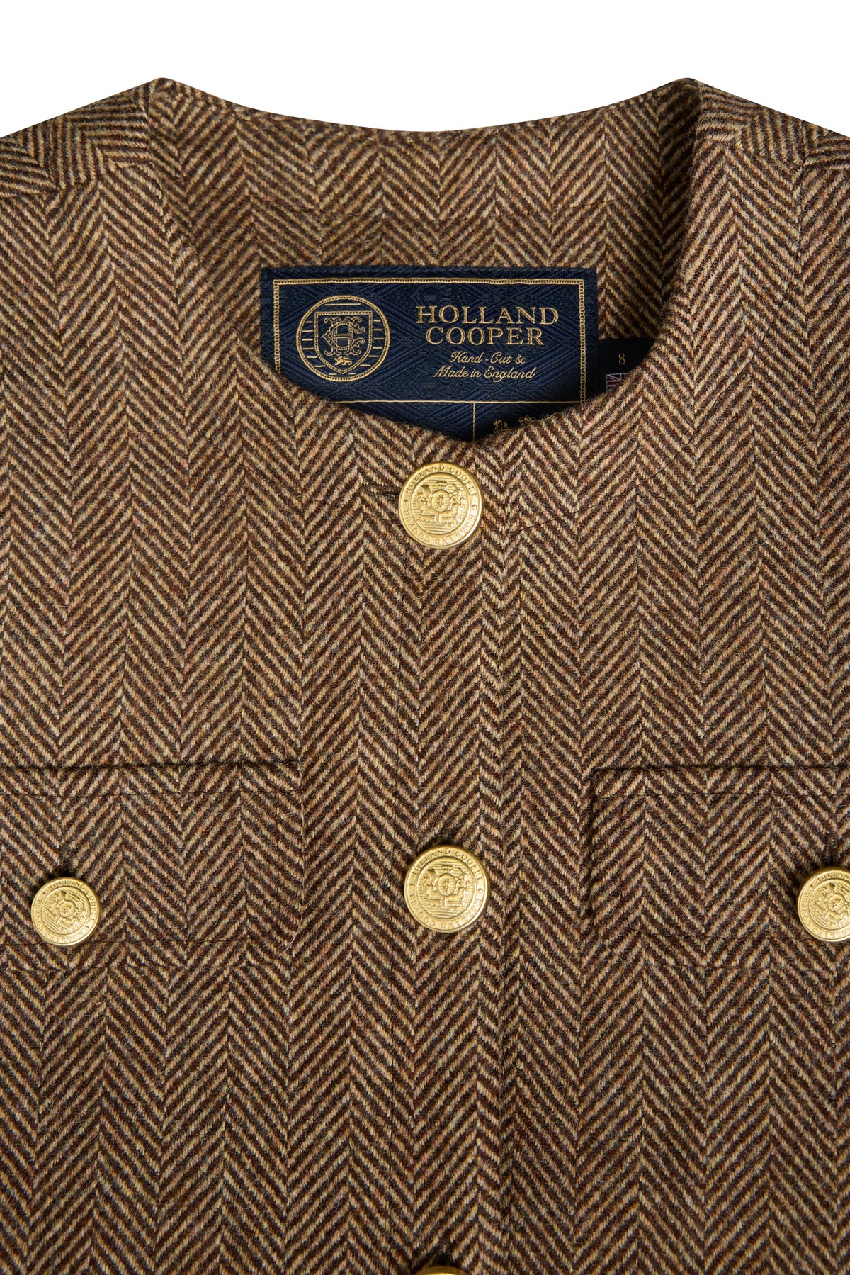 Chelsea Jacket (Large Scale Brown Herringbone)