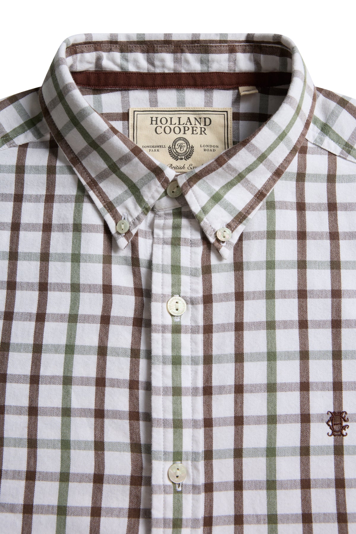 Men's Relaxed Fit Button Down Shirt (Bourton Green Check)