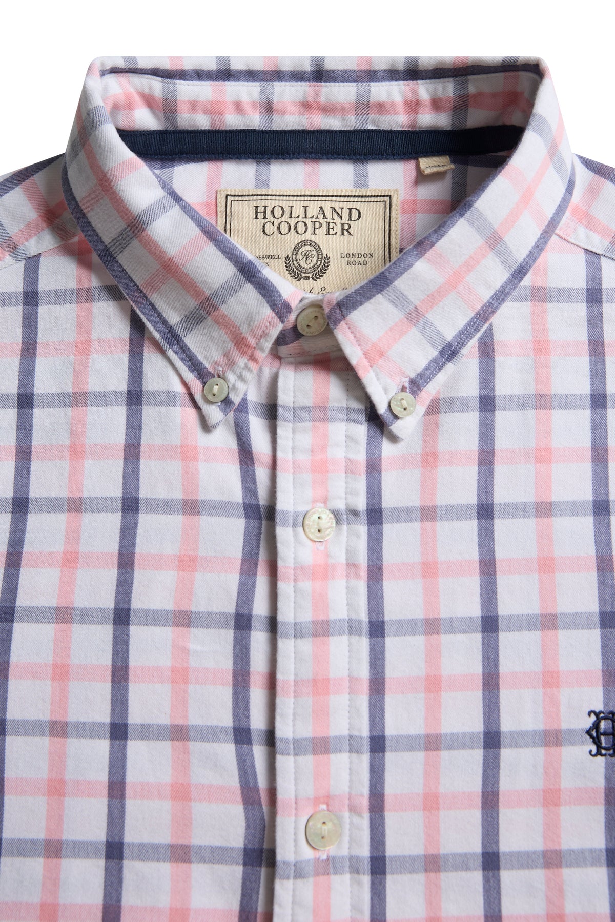 Men's Relaxed Fit Button Down Shirt (Bourton Pink Check)