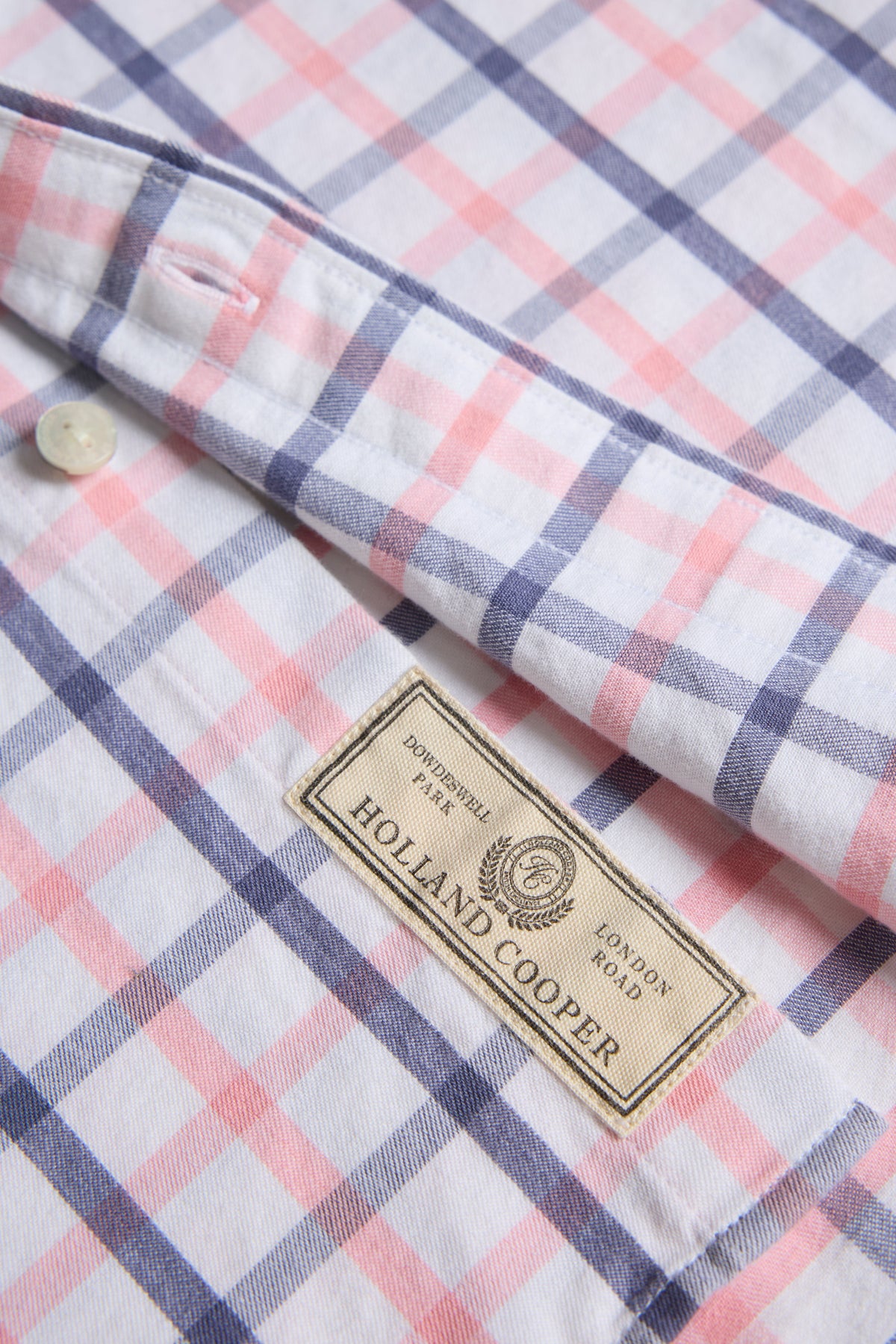 Men's Relaxed Fit Button Down Shirt (Bourton Pink Check)