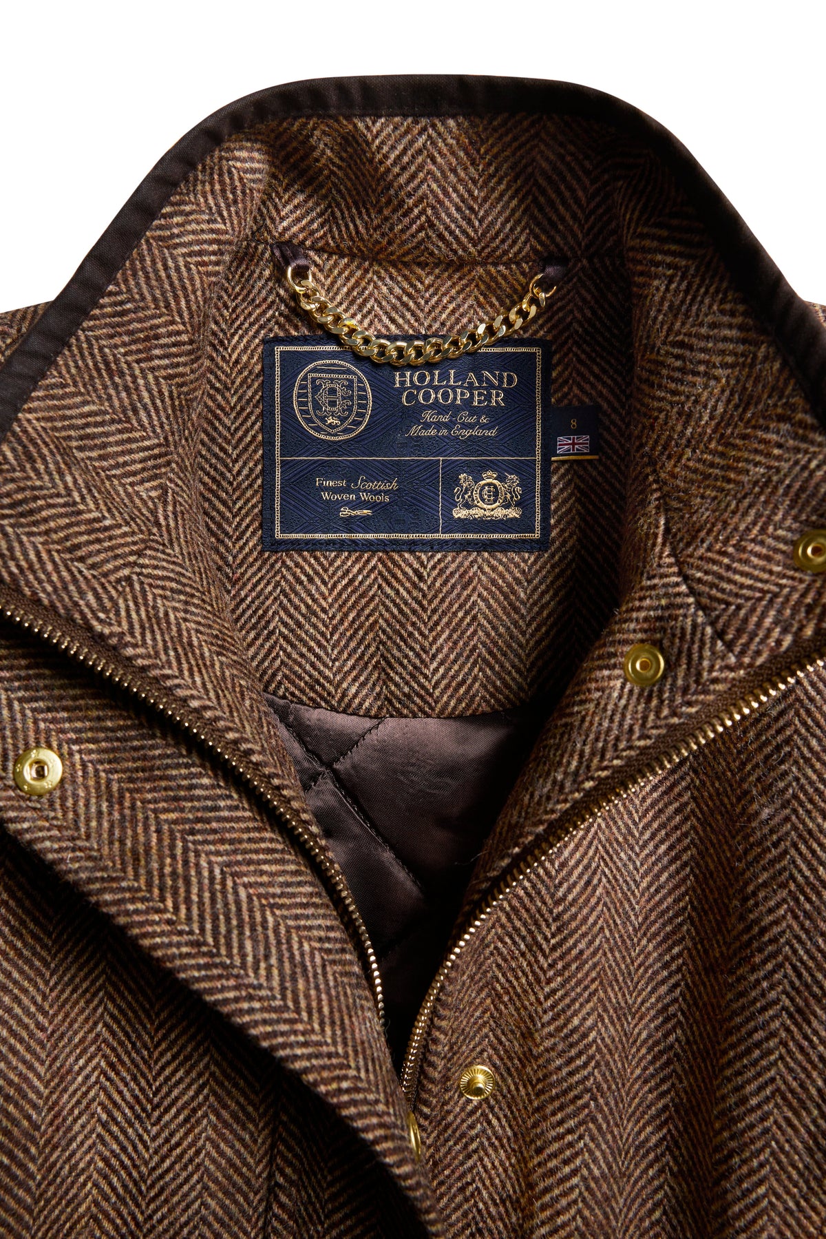 Country Classic Tweed Gilet (Large Scale Brown Herringbone)