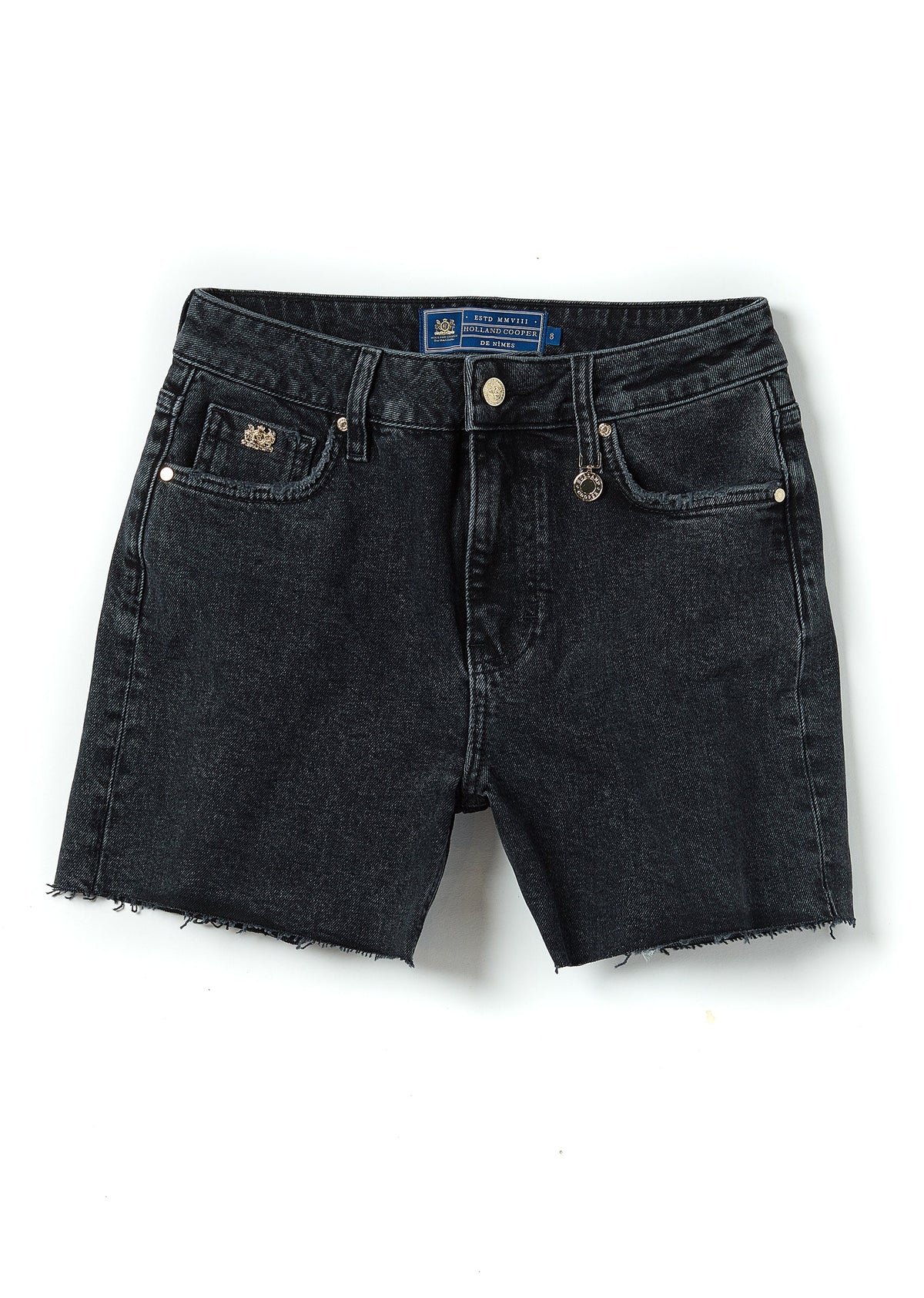 High Rise Denim Short (Washed Black)