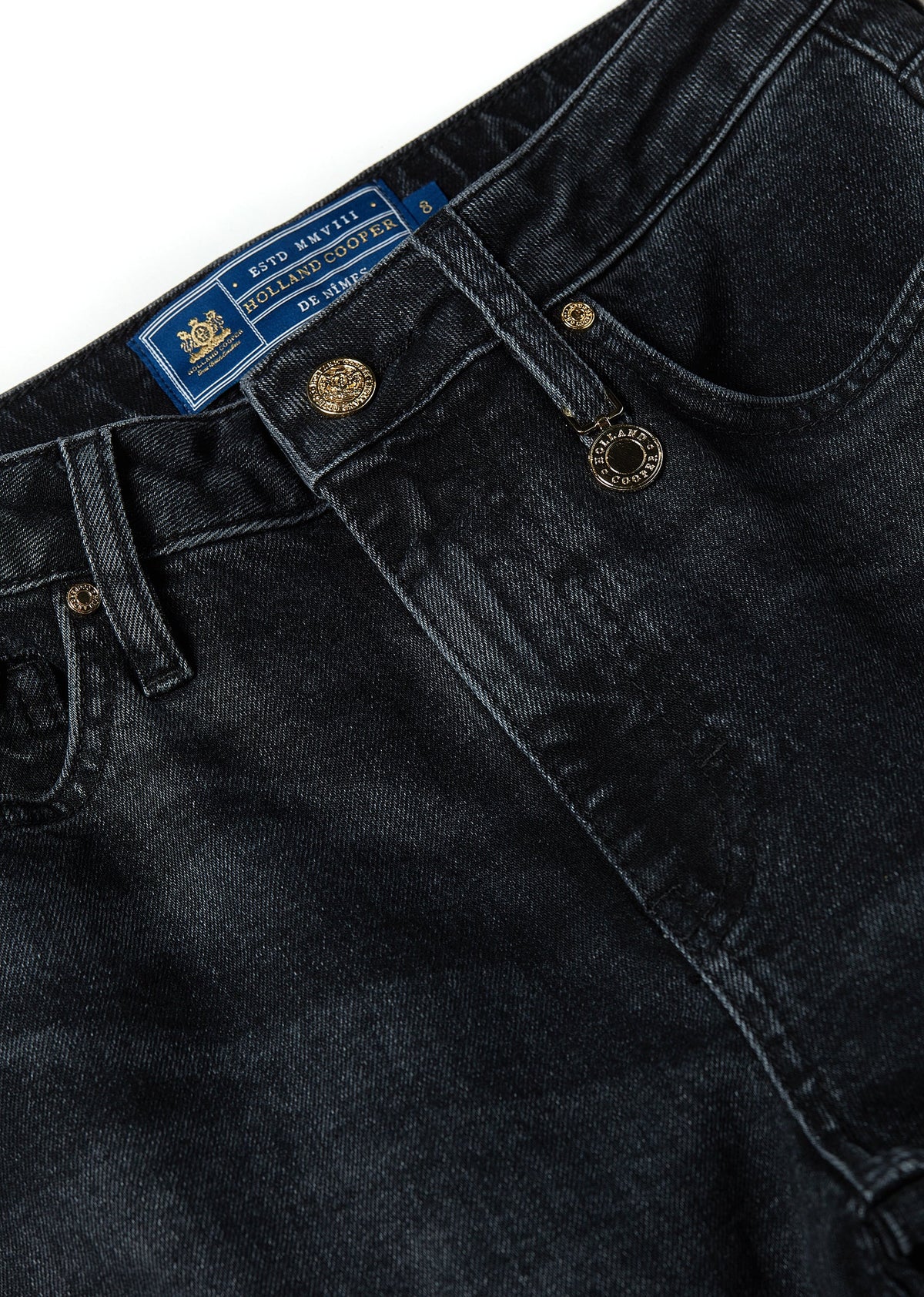 High Rise Slim Jean (Washed Black)