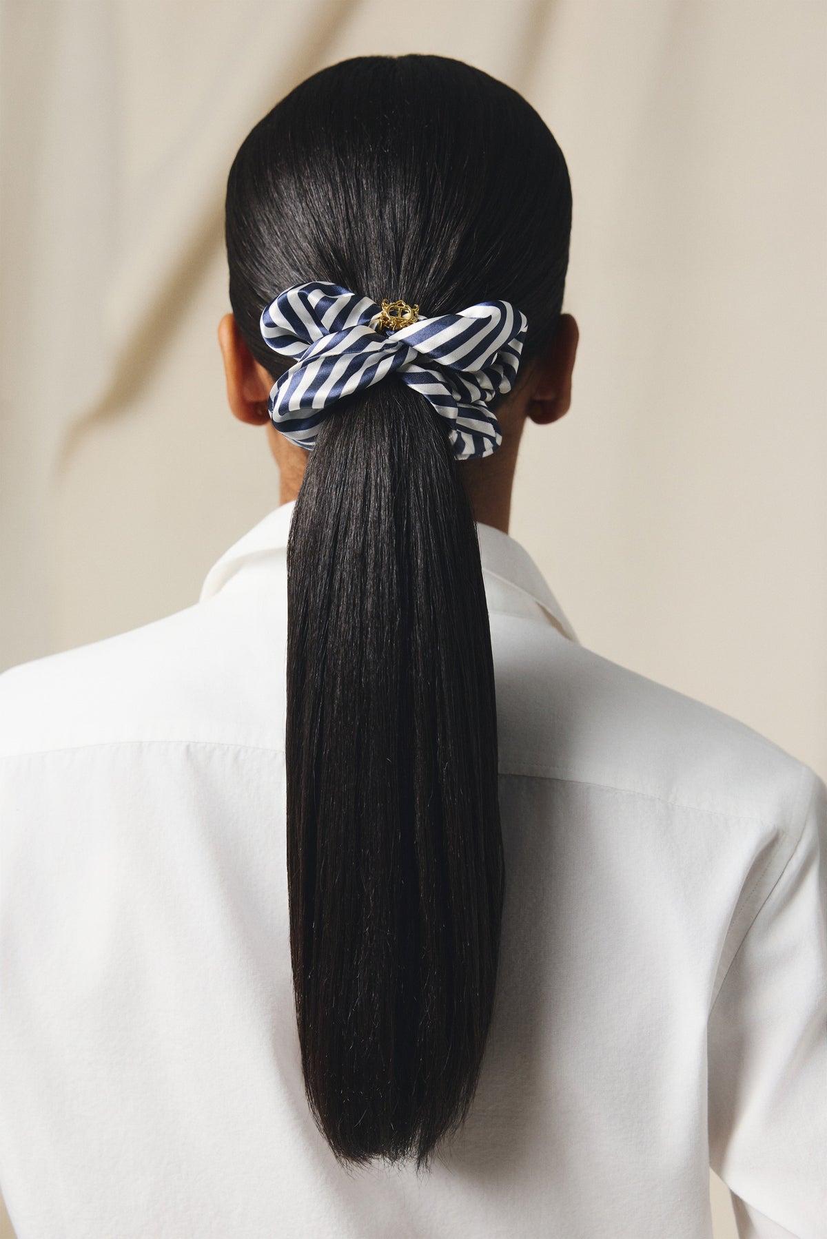 Heritage Scrunchie (Navy Stripe)