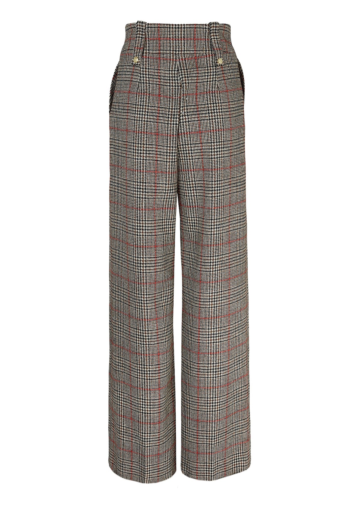 High Waisted Straight Trouser (Orange Windsor)