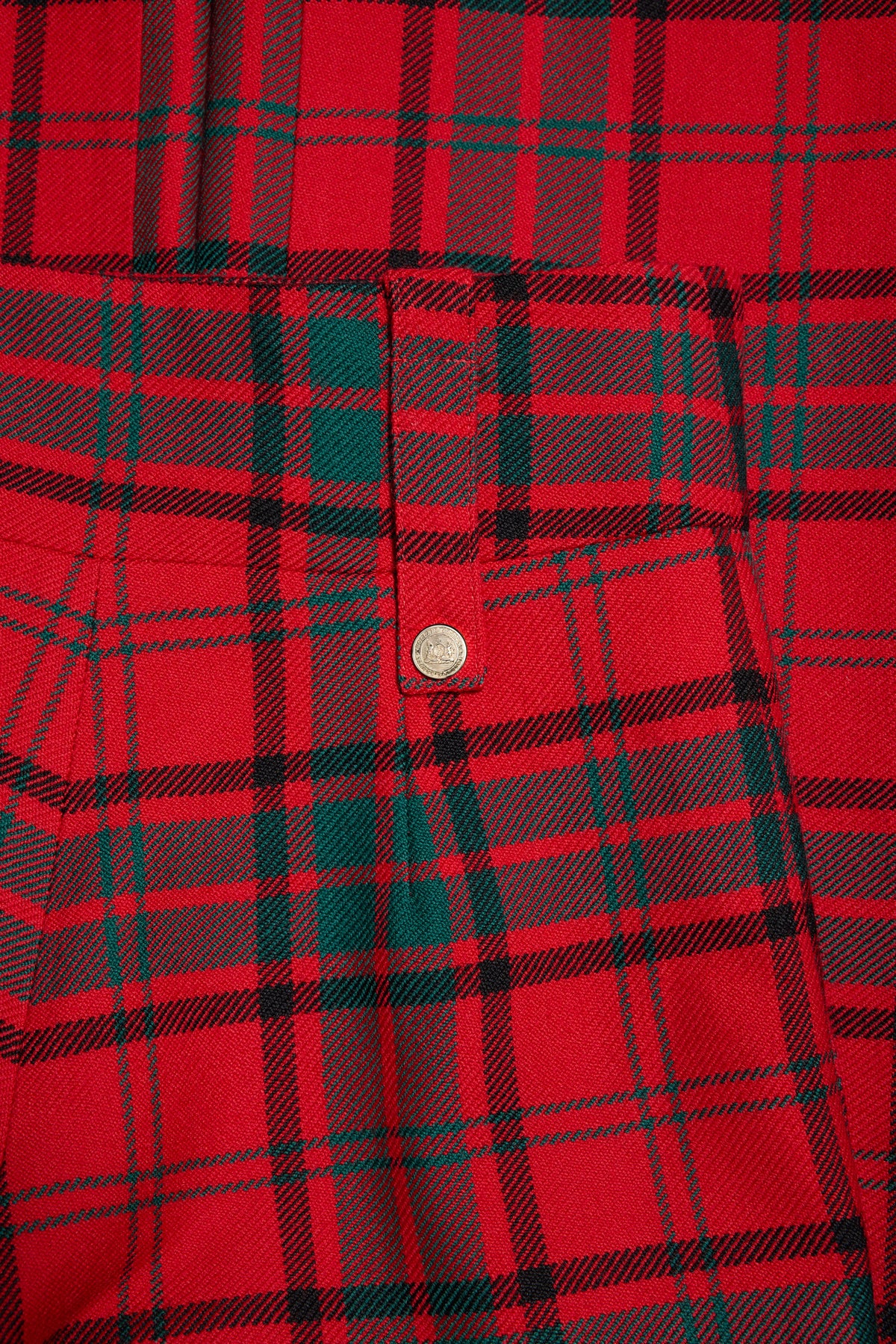 High Waisted Wide Leg Trouser (Red Tartan)