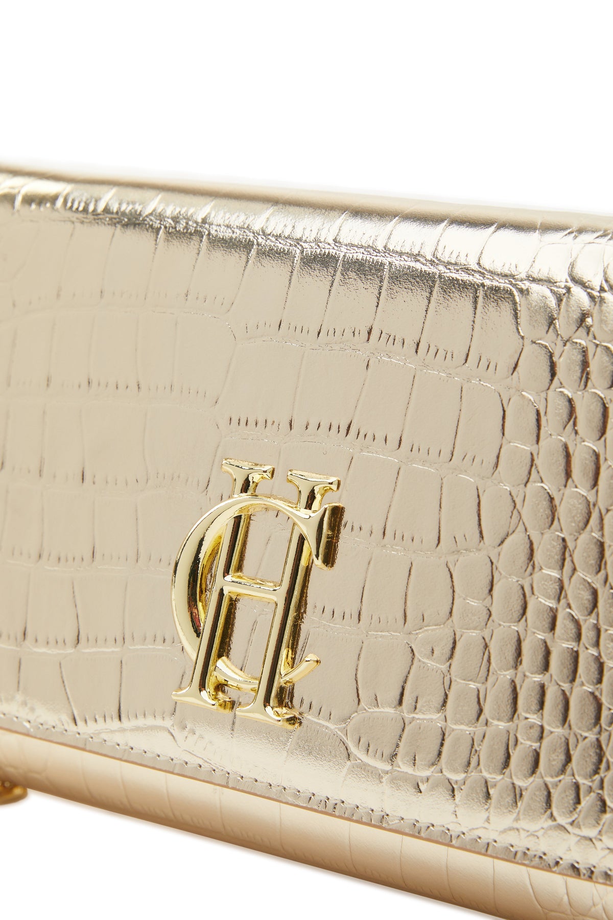 Highbury Clutch Bag (Gold Croc)