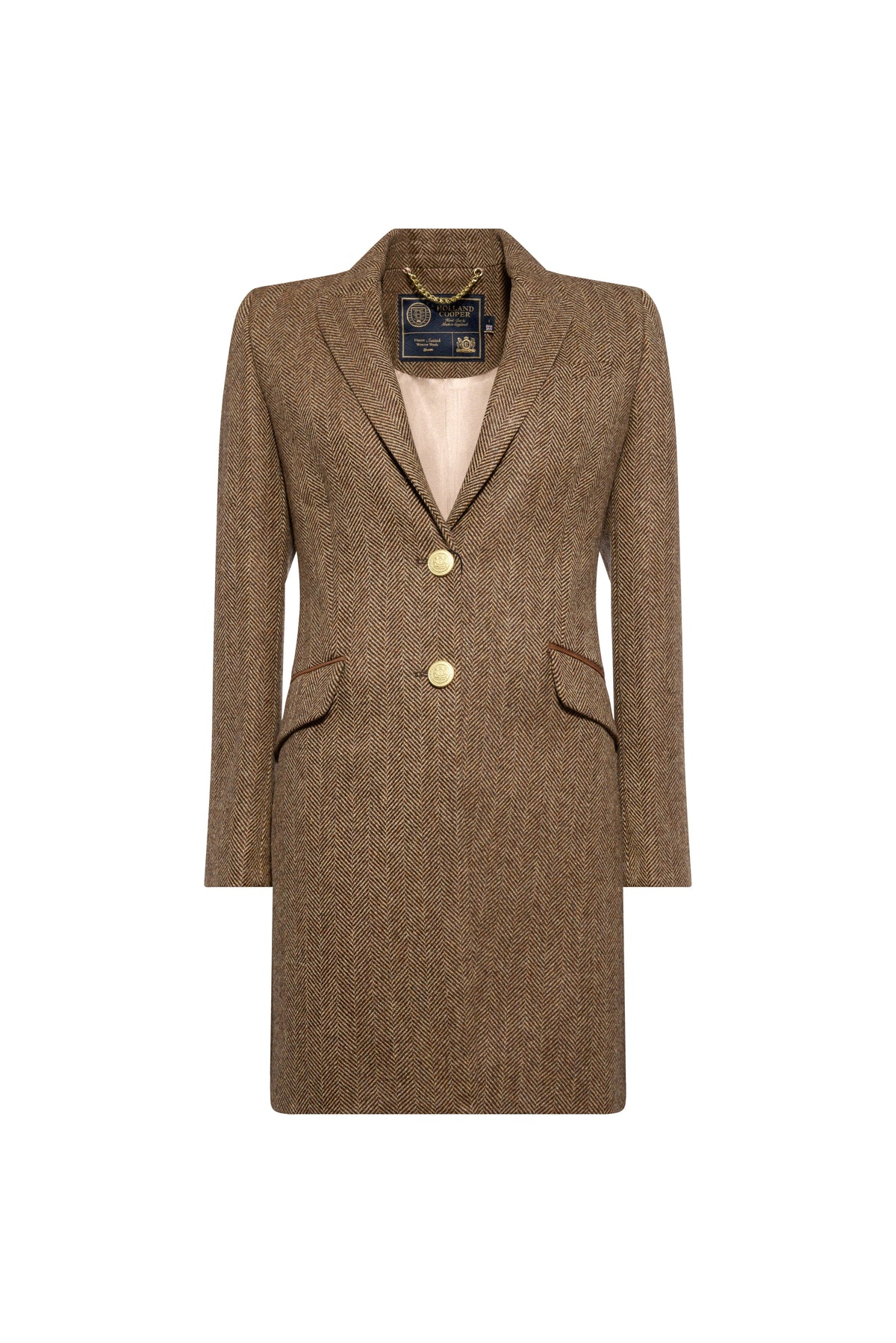 Highgrove Coat (Large Scale Brown Herringbone)