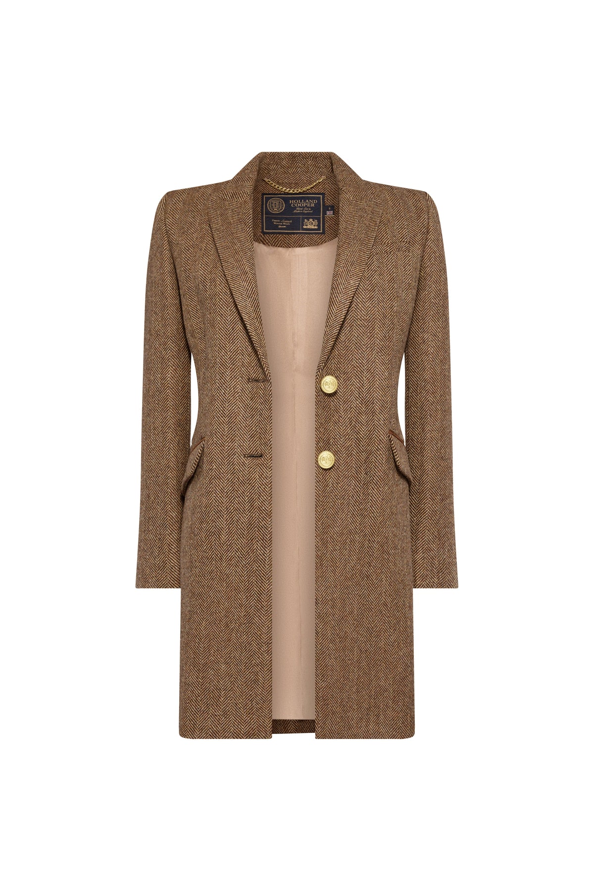 Highgrove Coat (Large Scale Brown Herringbone)