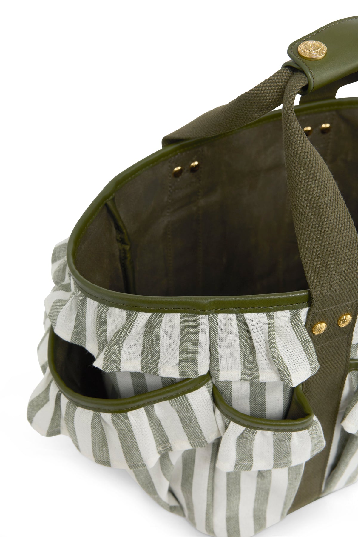 Frilled Gardening Bag (Green Stripe)
