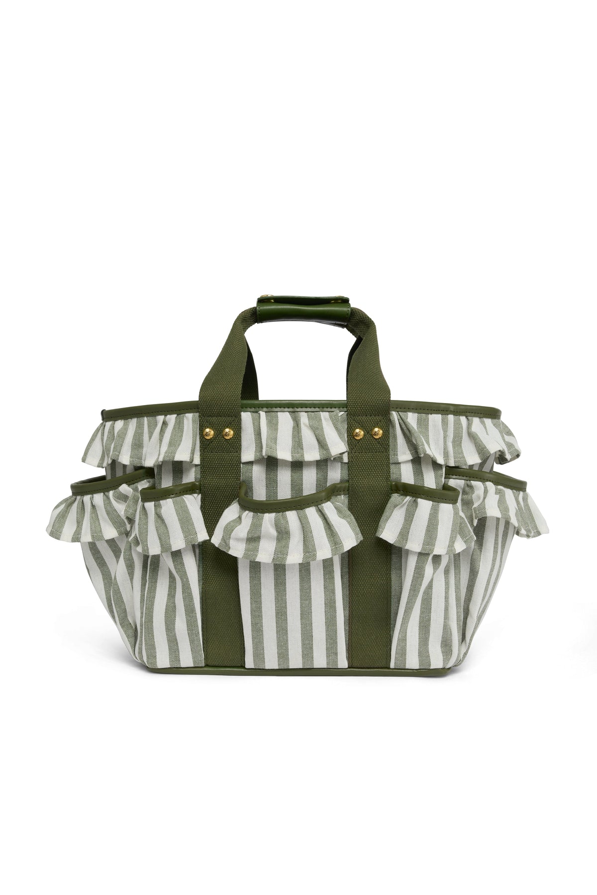 Frilled Gardening Bag (Green Stripe)