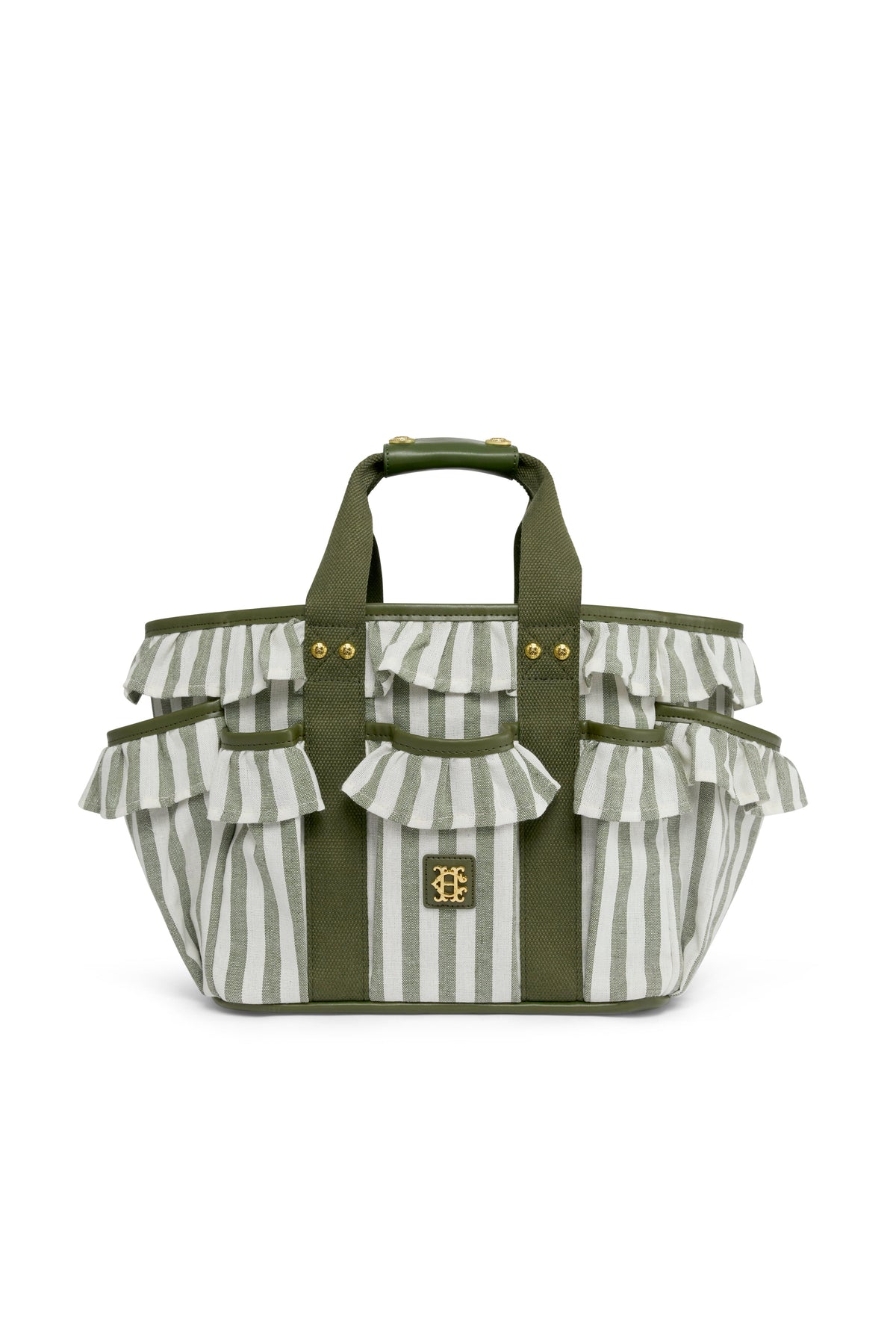 Frilled Gardening Bag (Green Stripe)