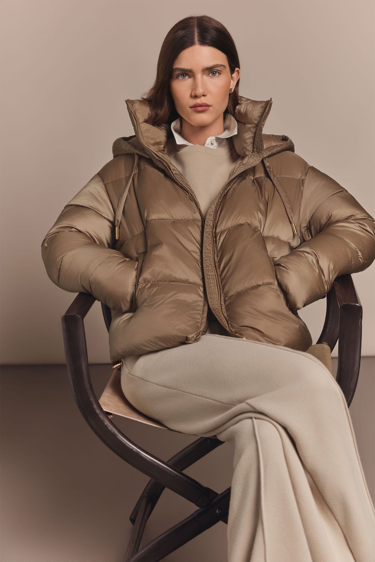 Hooded Baffled Jacket (Whisky)
