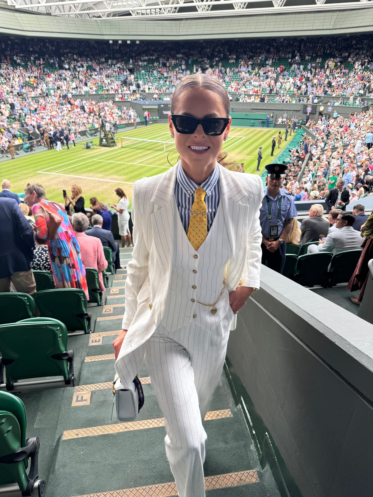 The Oyster Linen Pinstripe Wimbledon Look
