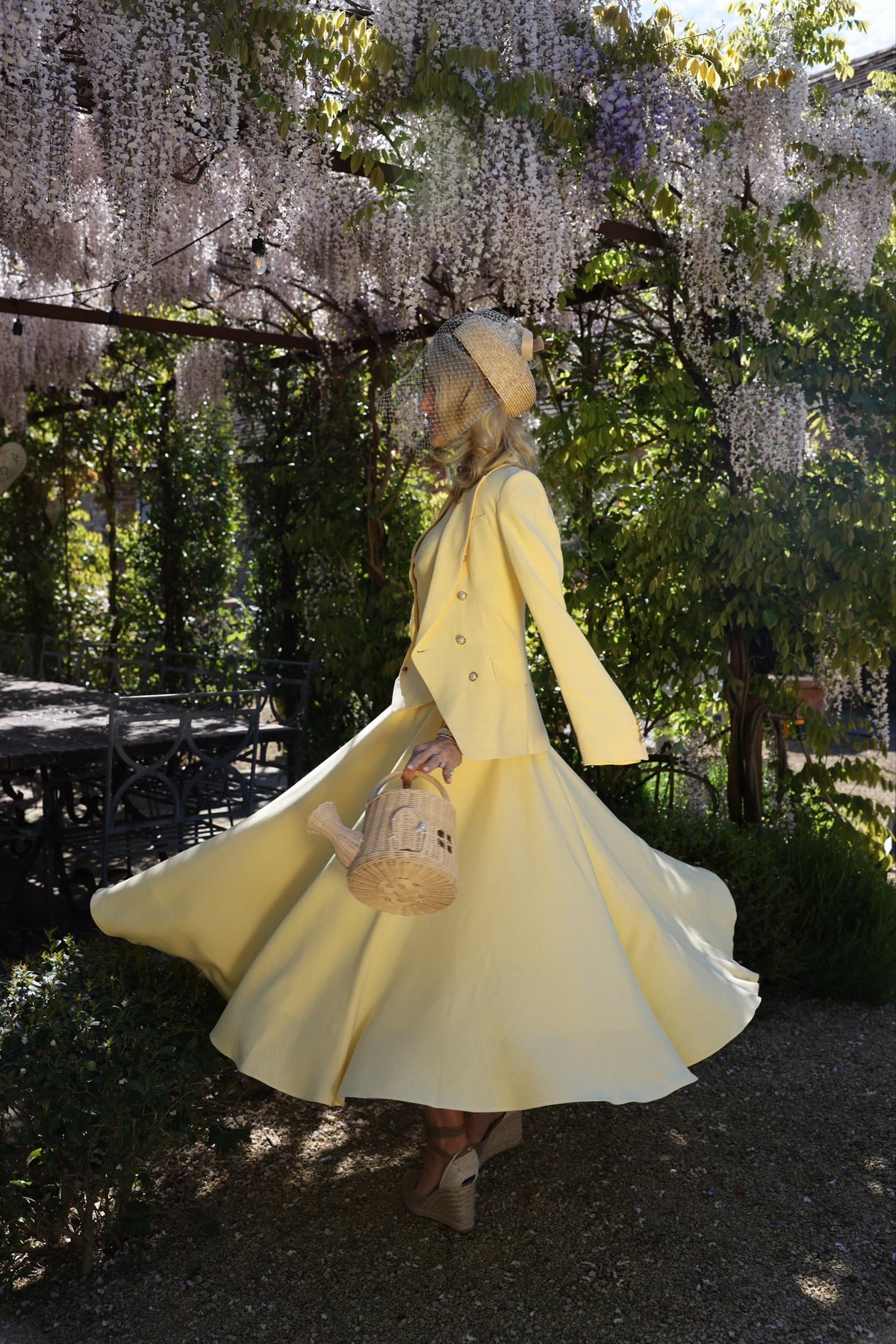 360 Maxi Linen Circle Skirt (Lemon Linen)