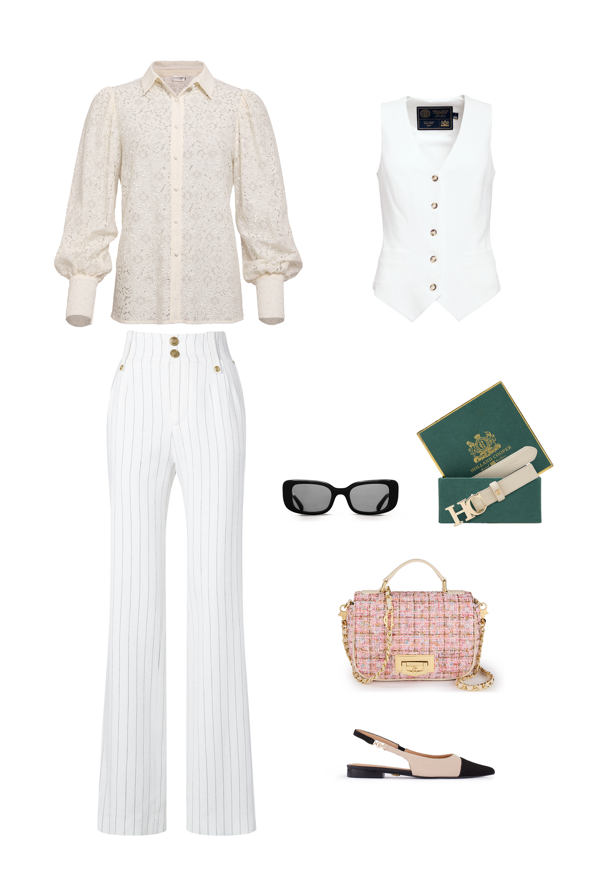 The Iona Lace Shirt (Ivory) Look