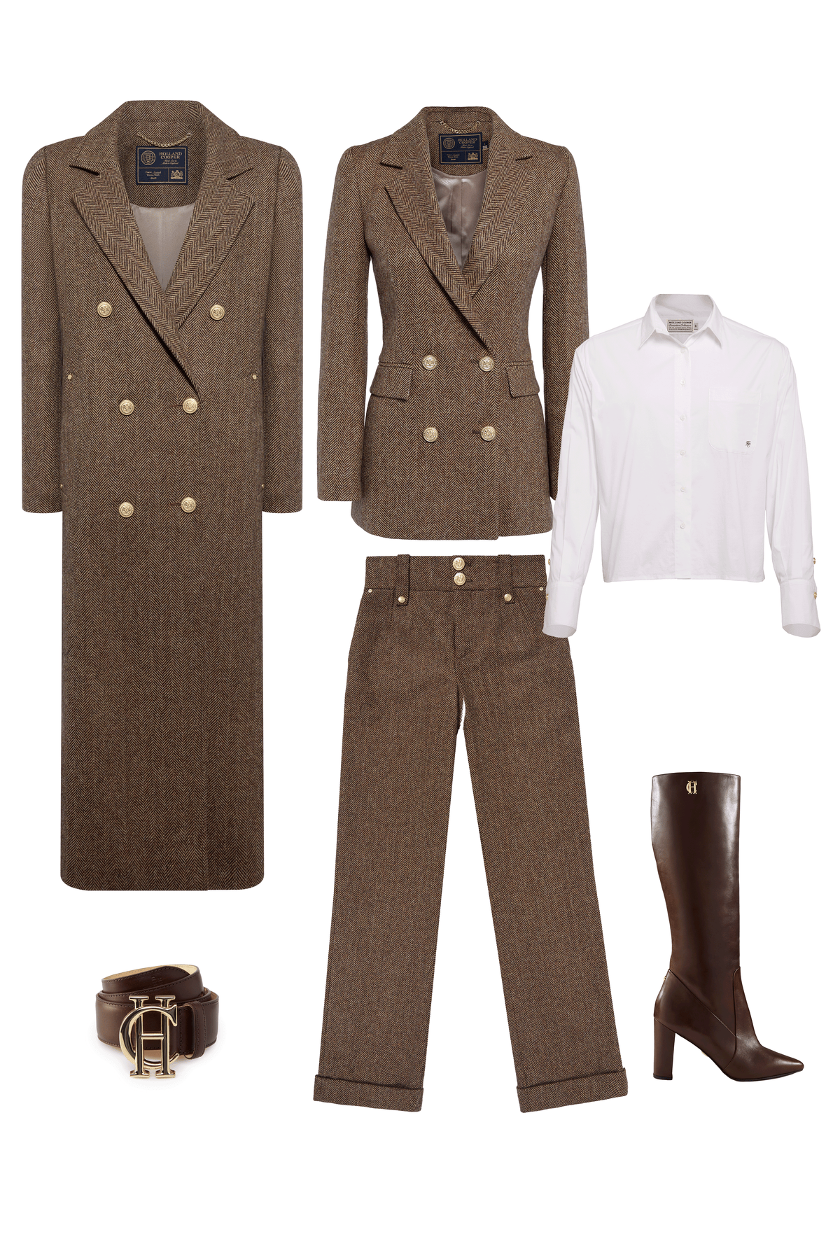 Isobel Lorna's Cheltenham Look (Large Scale Brown Herringbone)