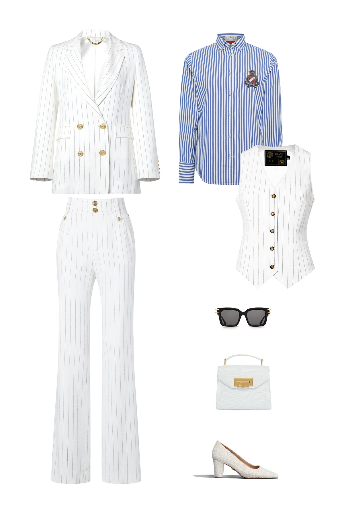 The Oyster Linen Pinstripe Wimbledon Look