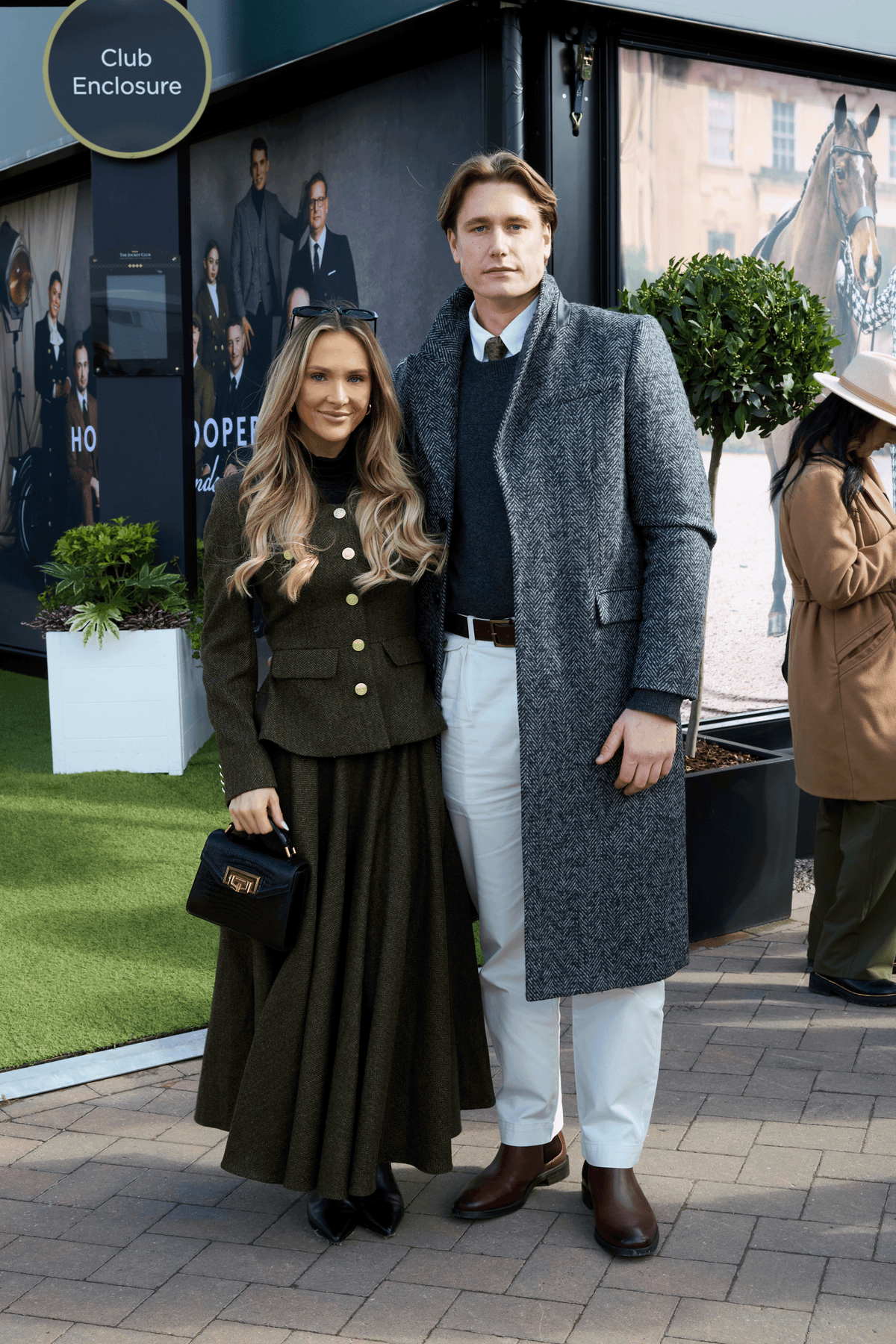 Jessie Wynter's Cheltenham Look (Dark Green Herringbone)