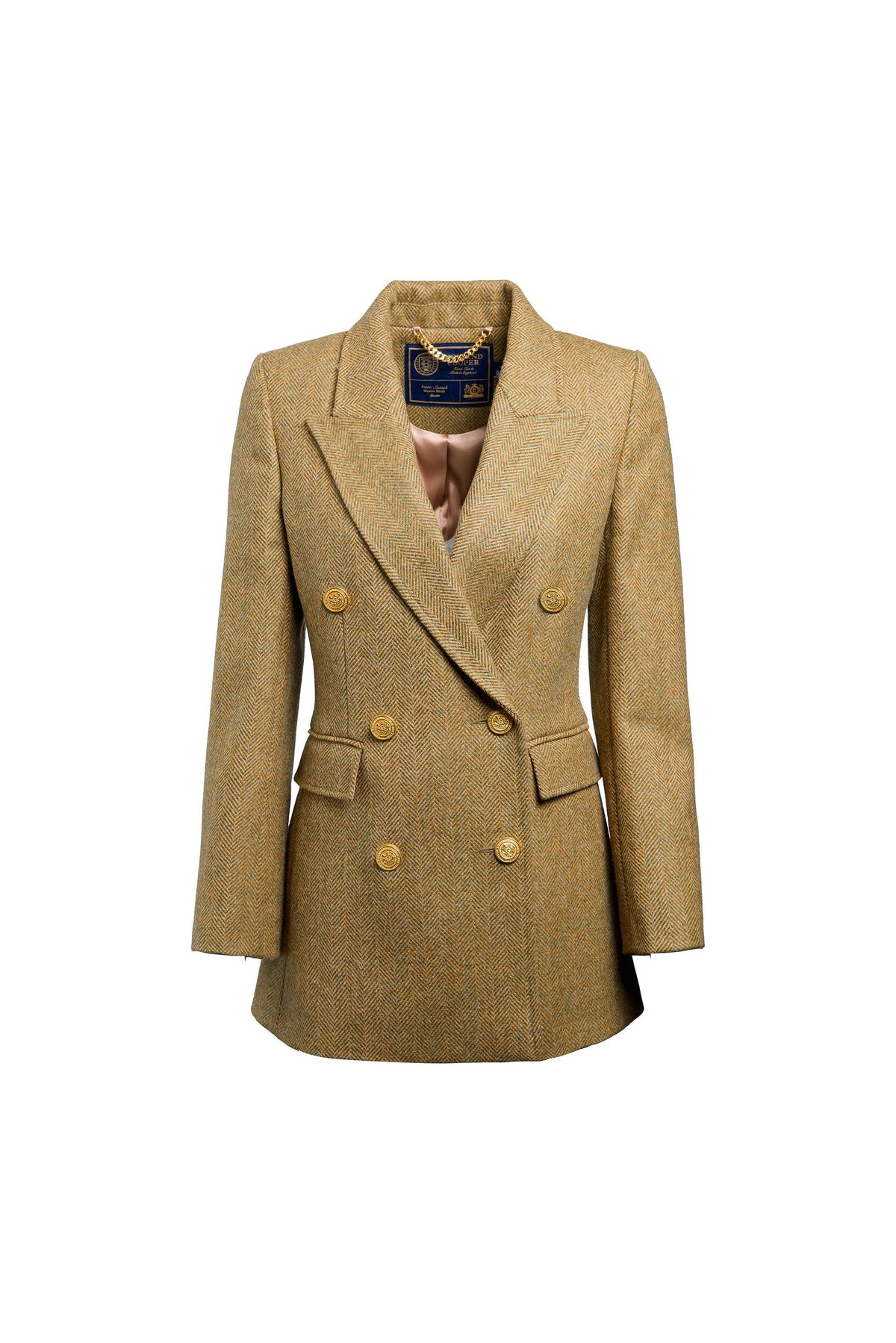 Kensington Double Breasted Blazer (Moss Herringbone)