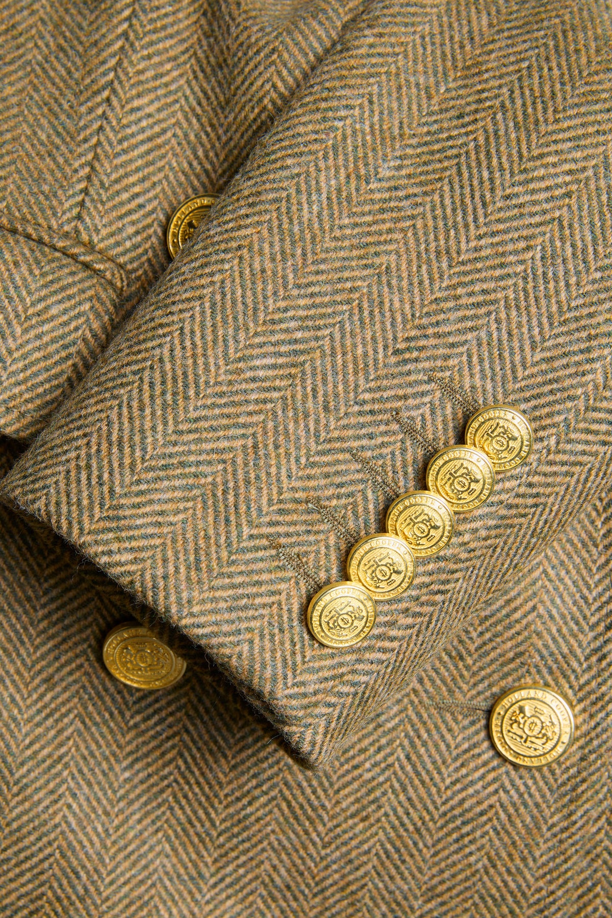 Kensington Double Breasted Blazer (Moss Herringbone)