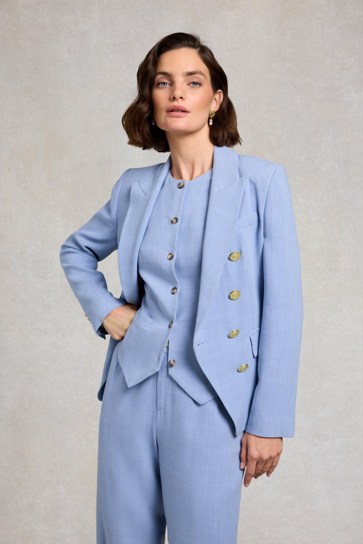 Knightsbridge Blazer (Ice Blue Linen)