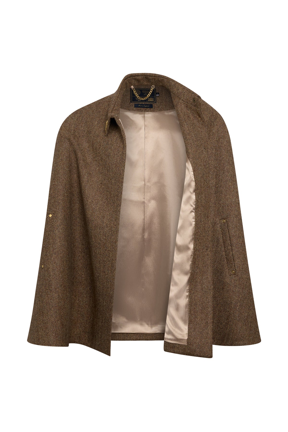 Knightsbridge Cape (Large Scale Brown Herringbone)