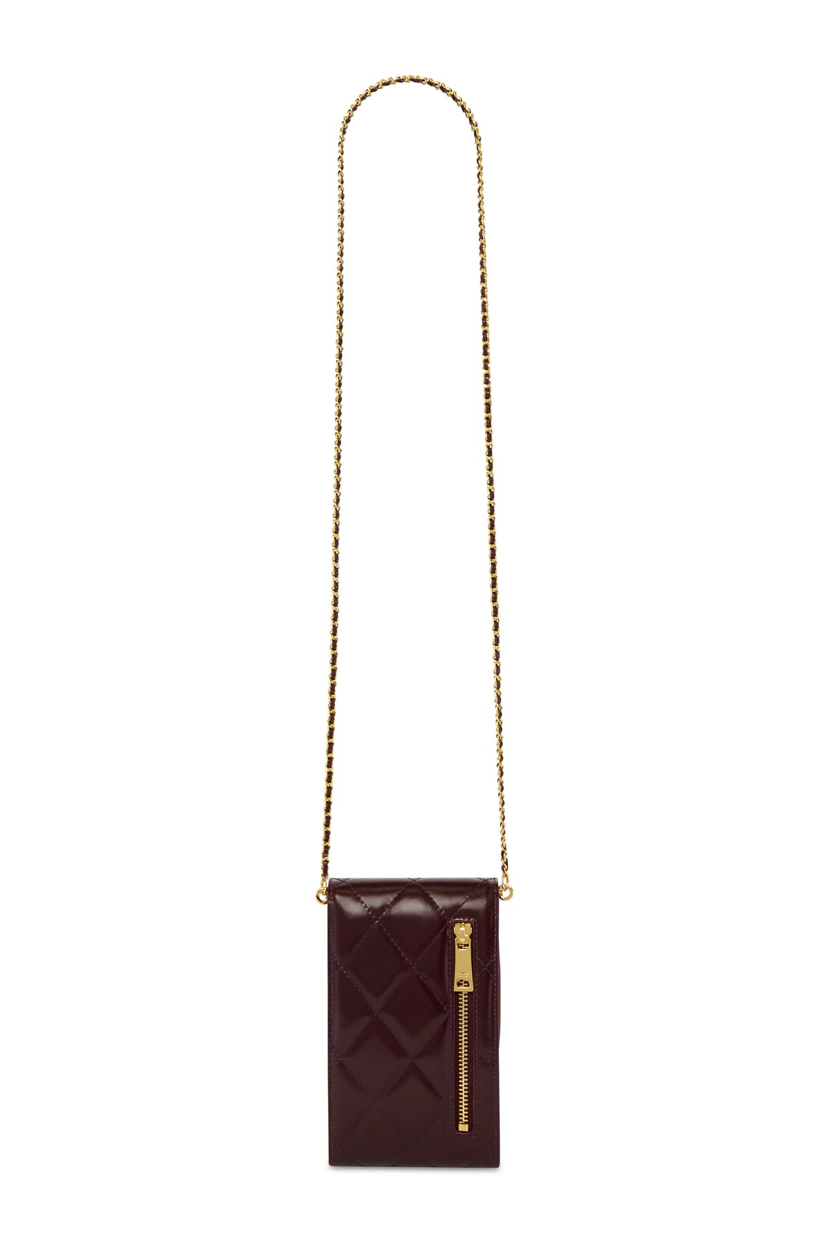 Knightsbridge Quilted Phone Pouch (Oxblood Leather)