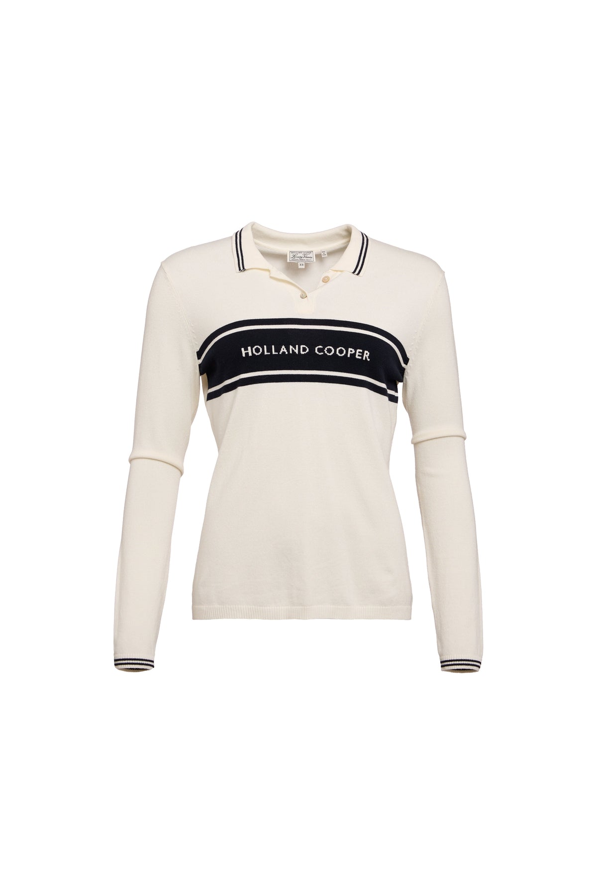 Layla Long Sleeve Knitted Polo (Natural)