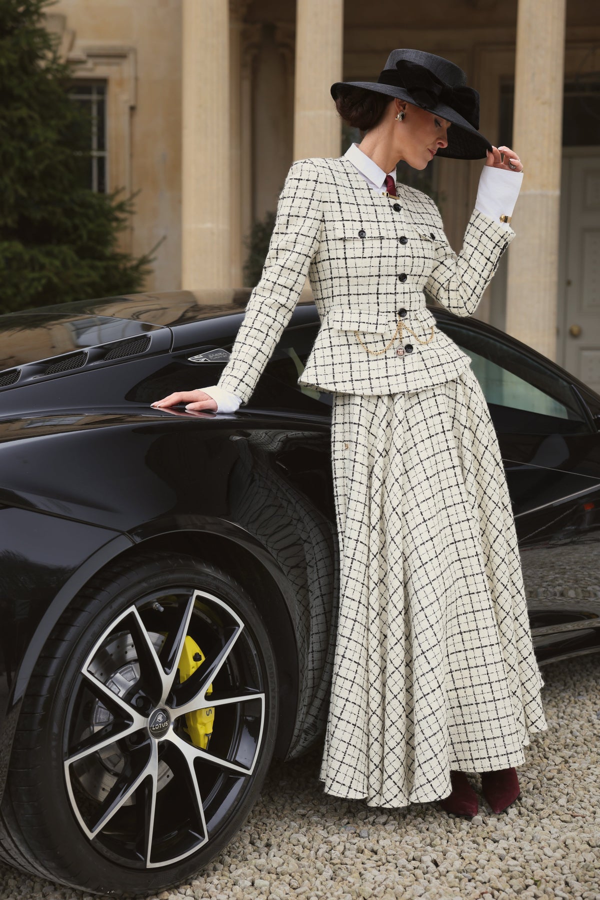 Tailored Peplum Jacket (Ivory Couture Check)