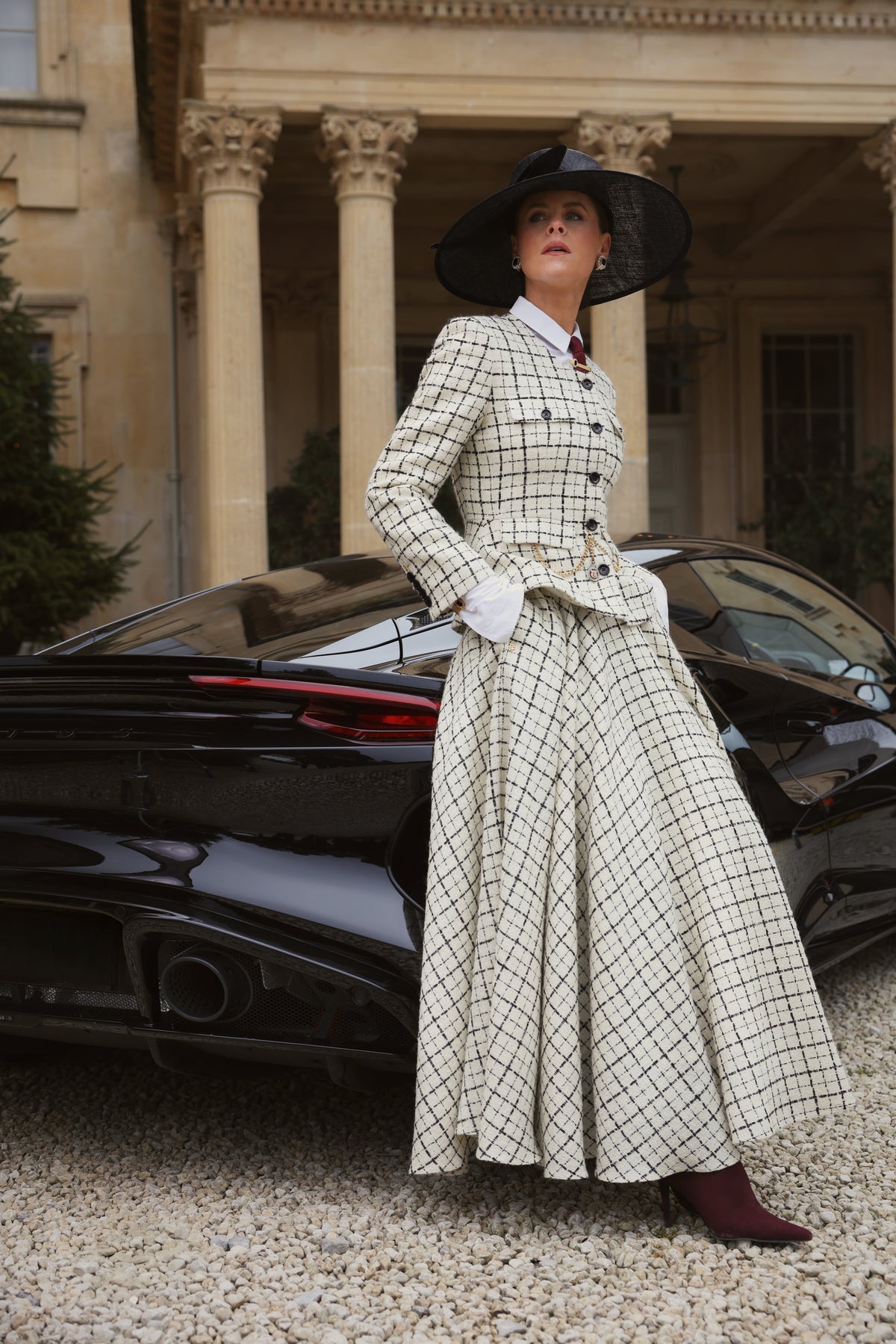 Tailored Peplum Jacket (Ivory Couture Check)