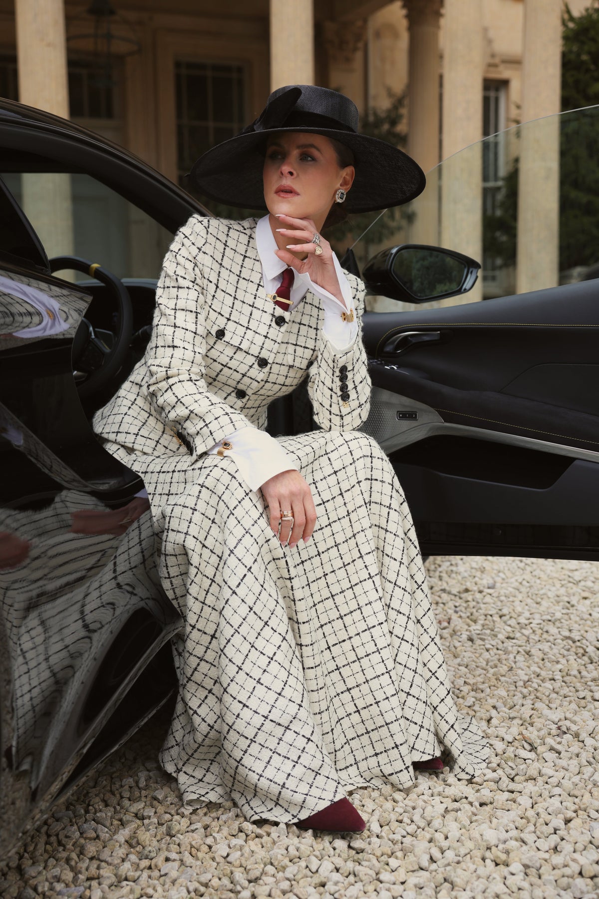 Tailored Peplum Jacket (Ivory Couture Check)