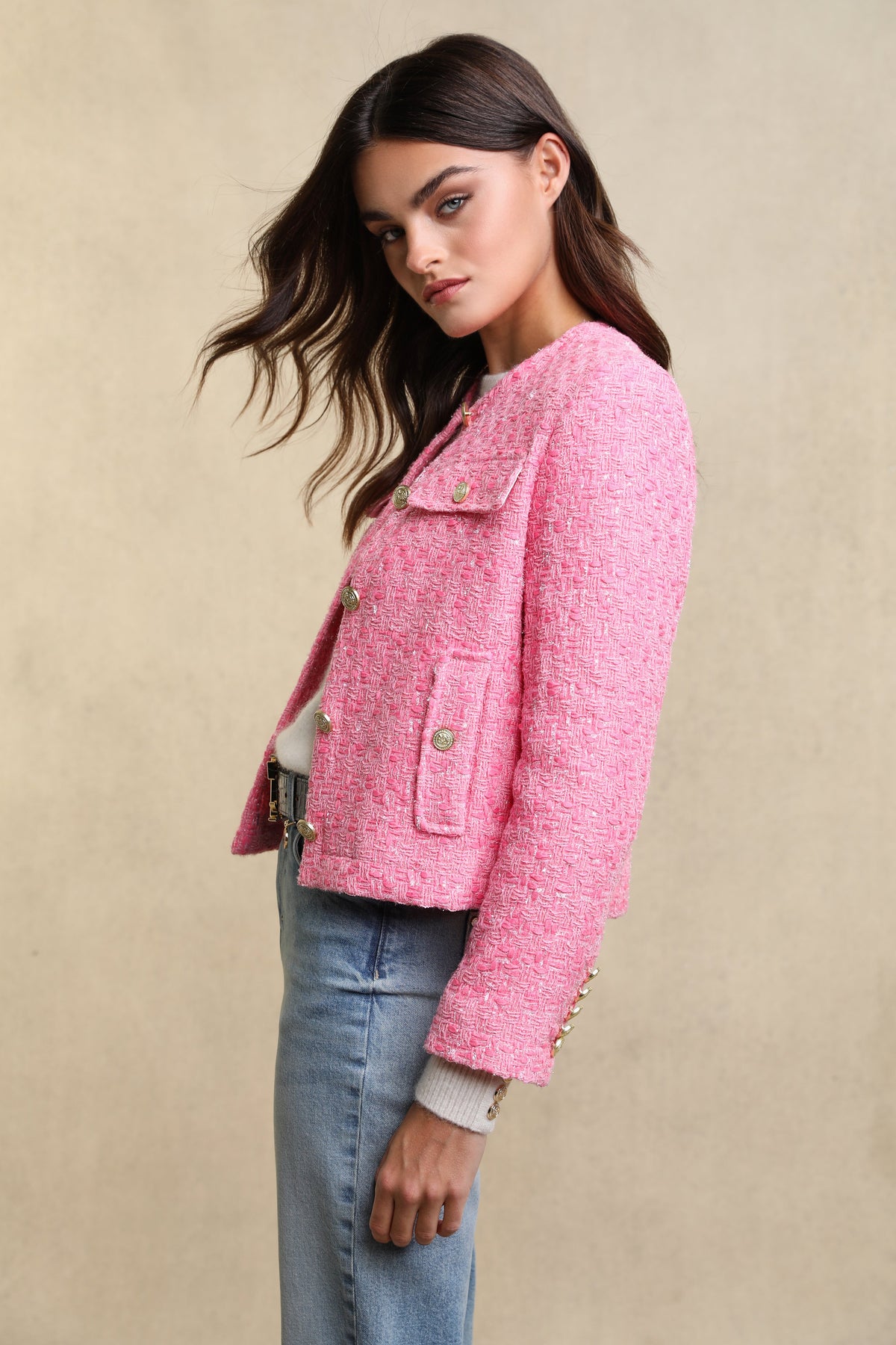 Chelsea Jacket (Pop Pink Boucle)