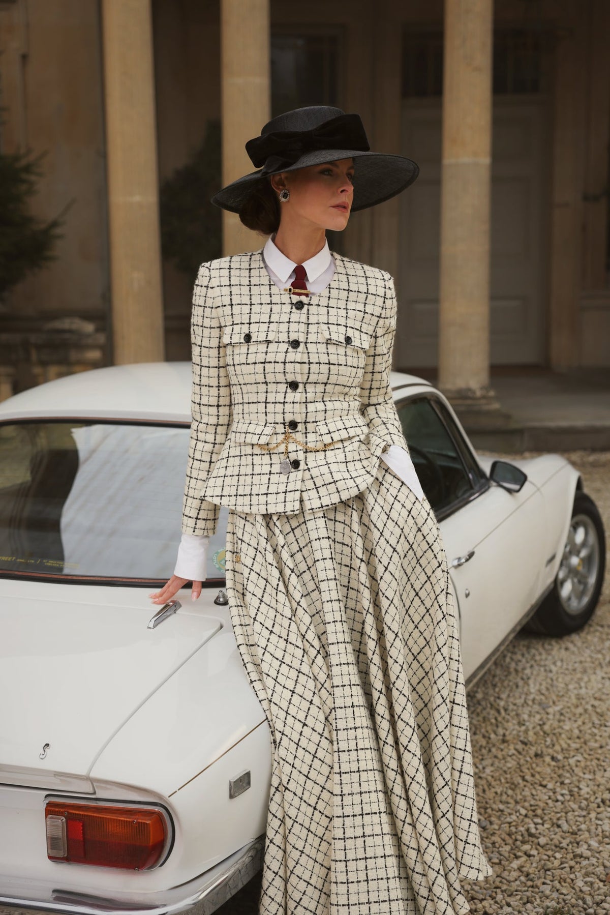 Tailored Peplum Jacket (Ivory Couture Check)