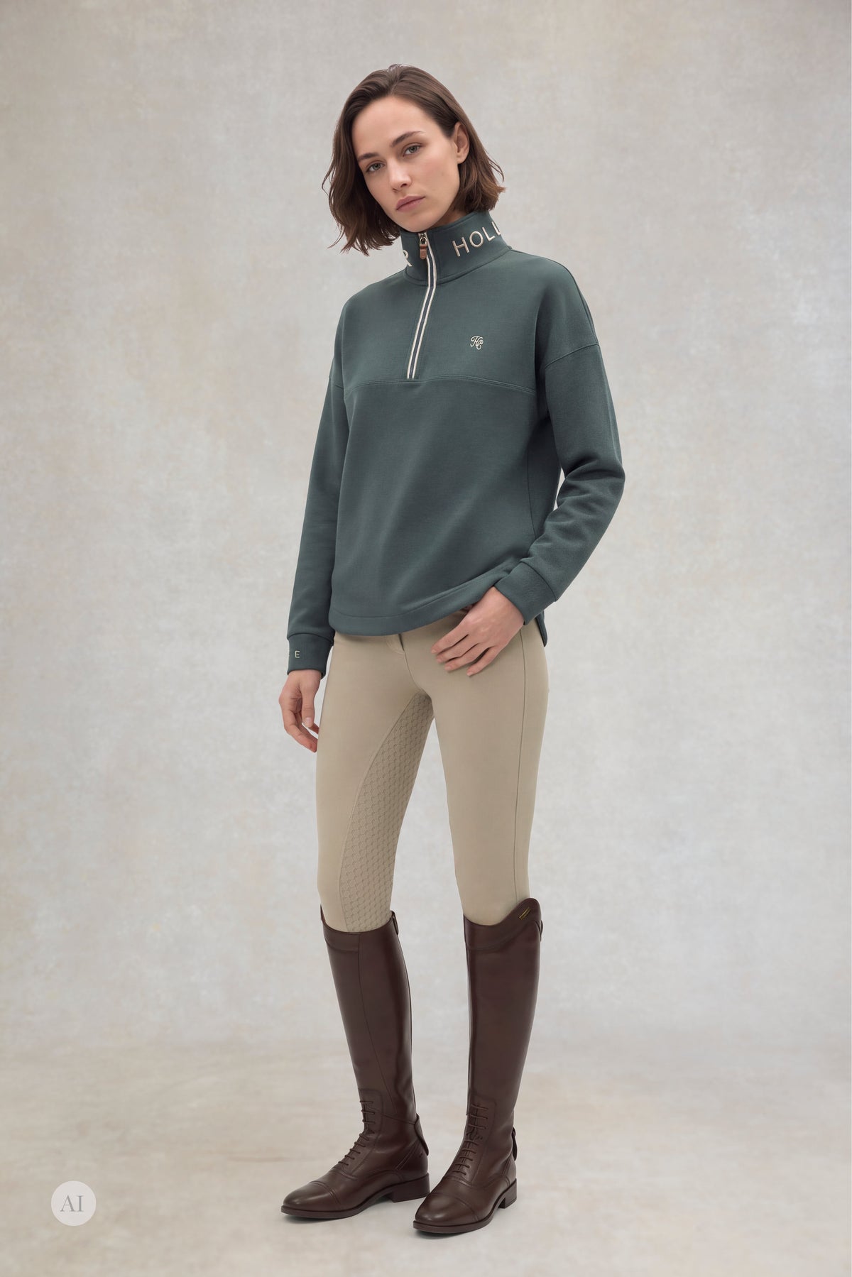 Windsor Quarter Zip Sweat (Ivy Green)
