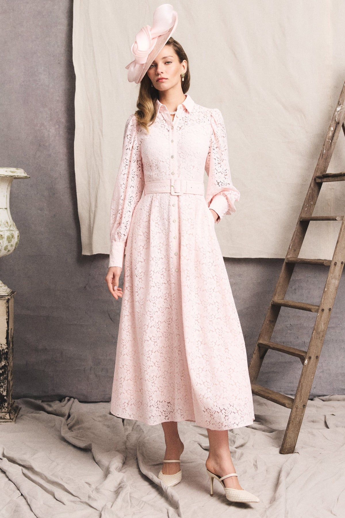 The Iona Lace Dress (Blush) Look