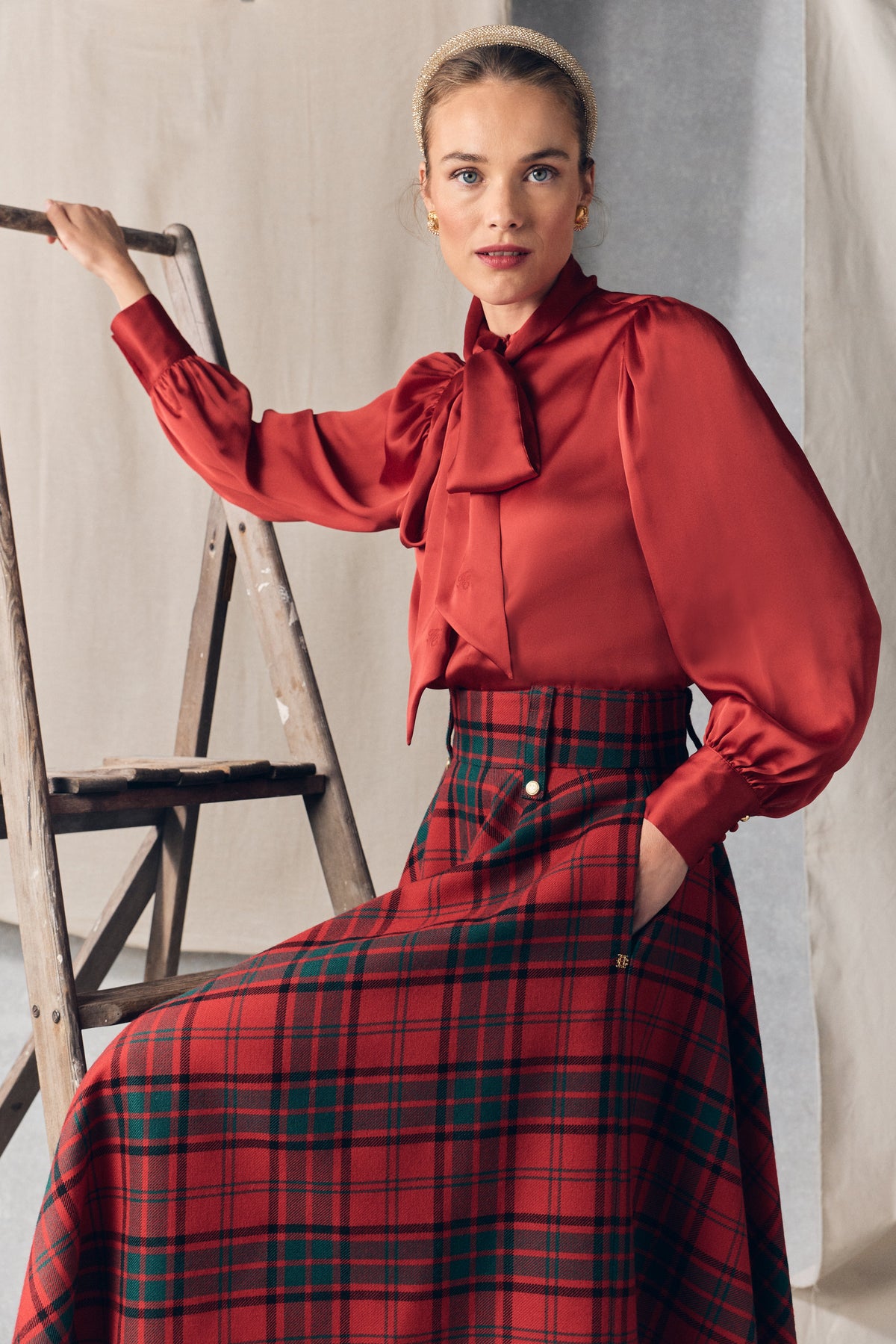 Ariella Blouse (Heritage Red)