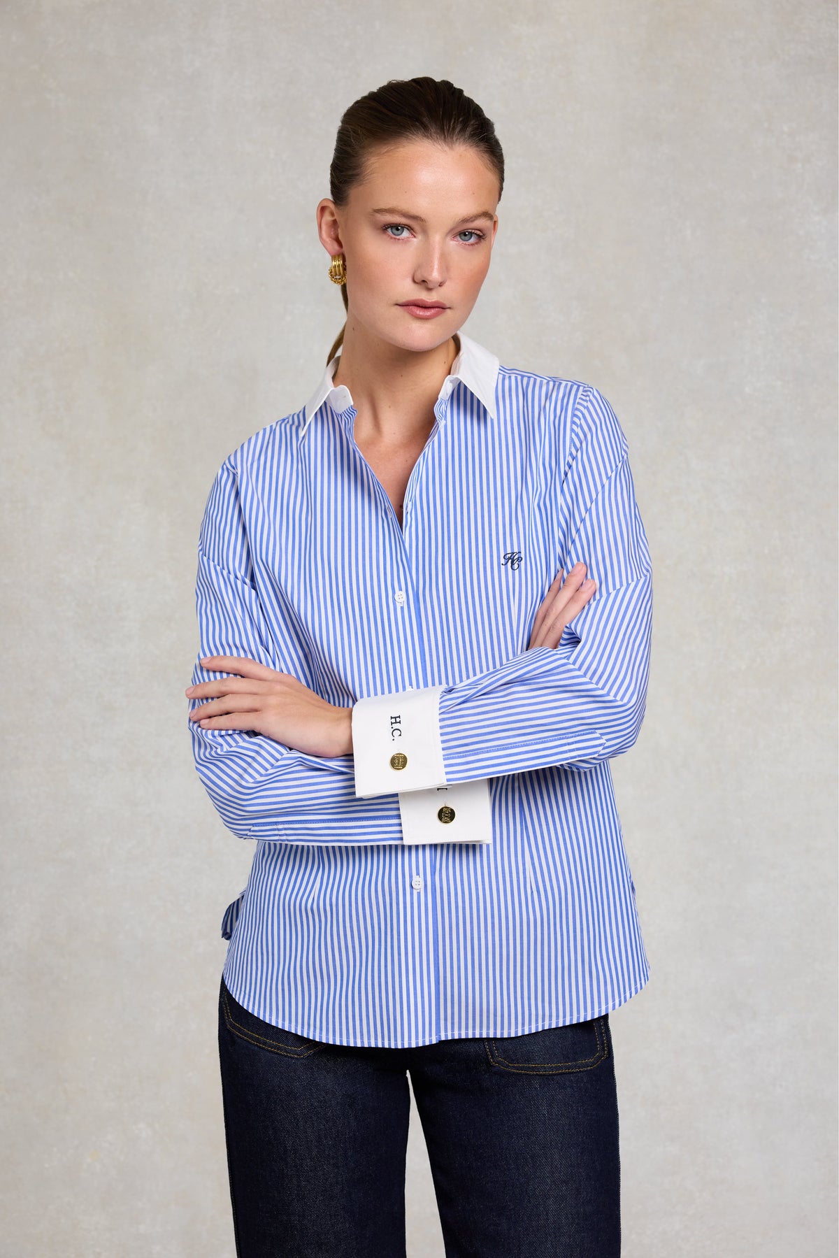 Louisa Shirt (Deep Blue Stripe)