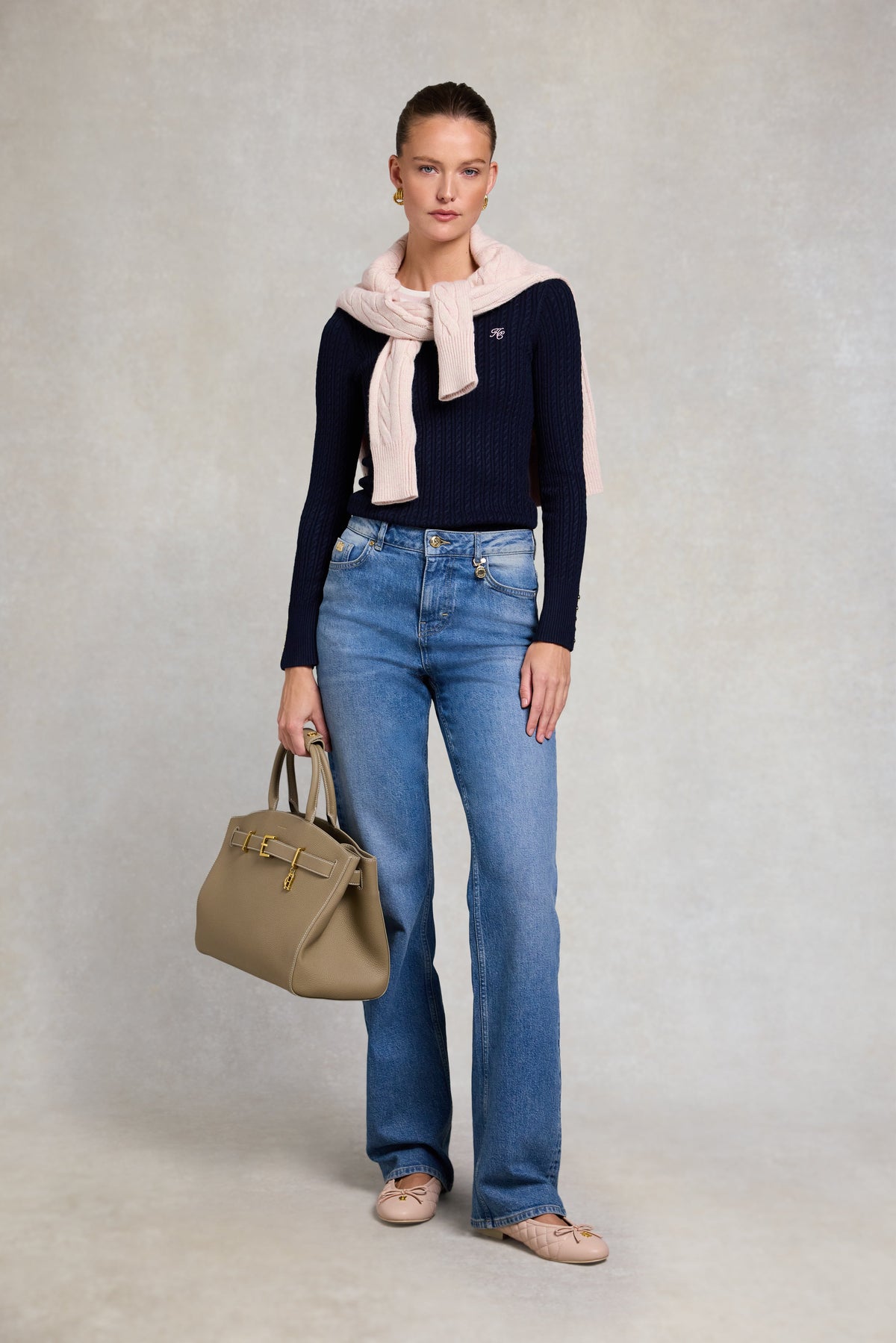 Lucy Crew Knit (Ink Navy Natural Pink)
