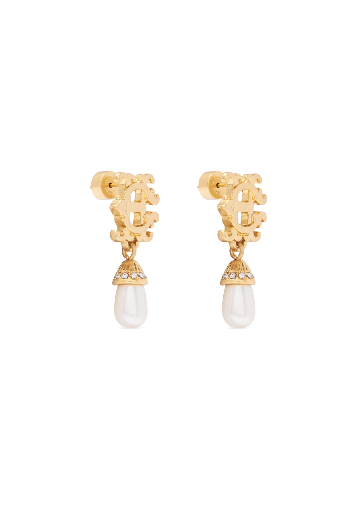 Luxury Tear Drop Earrings (Gold Pearl)