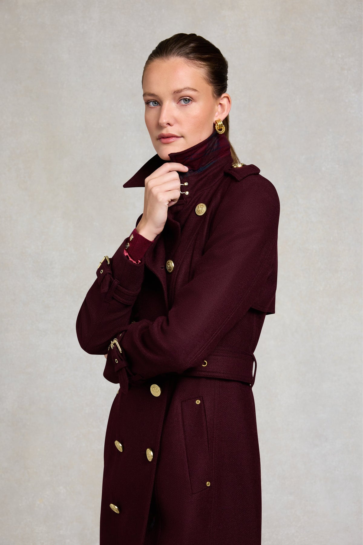 Full Length Marlborough Trench Coat (Mulberry)