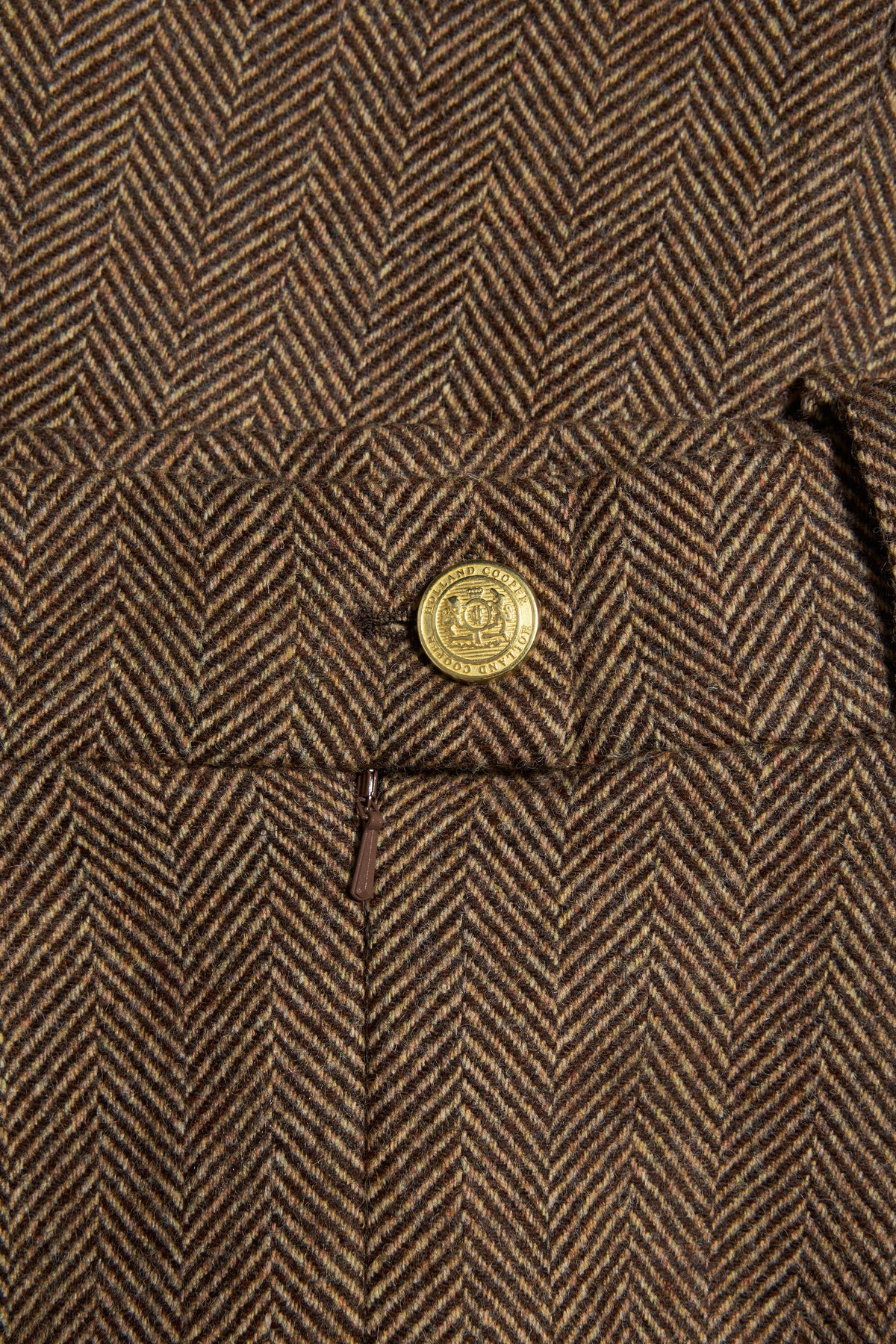 Mayfair Pencil Skirt (Large Scale Brown Herringbone)