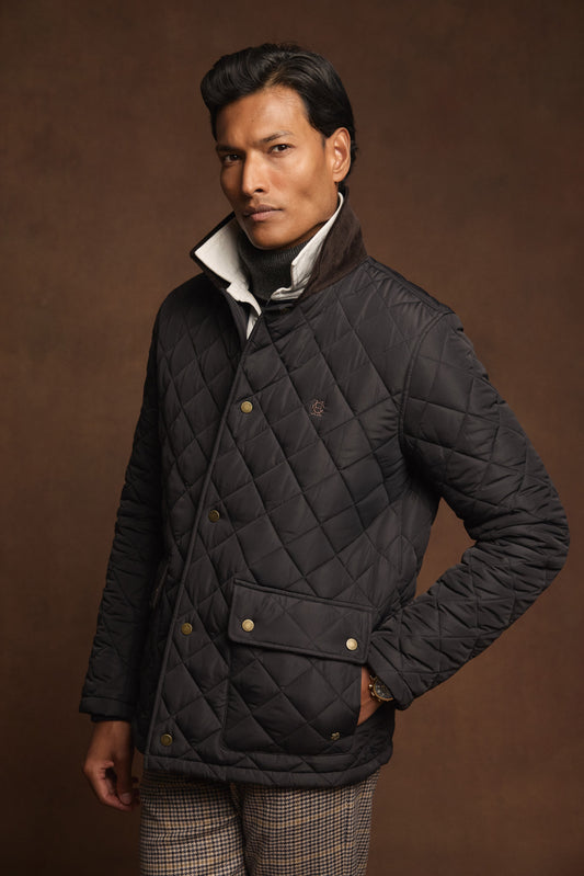 Men's Country Quilted Jacket (Black)
