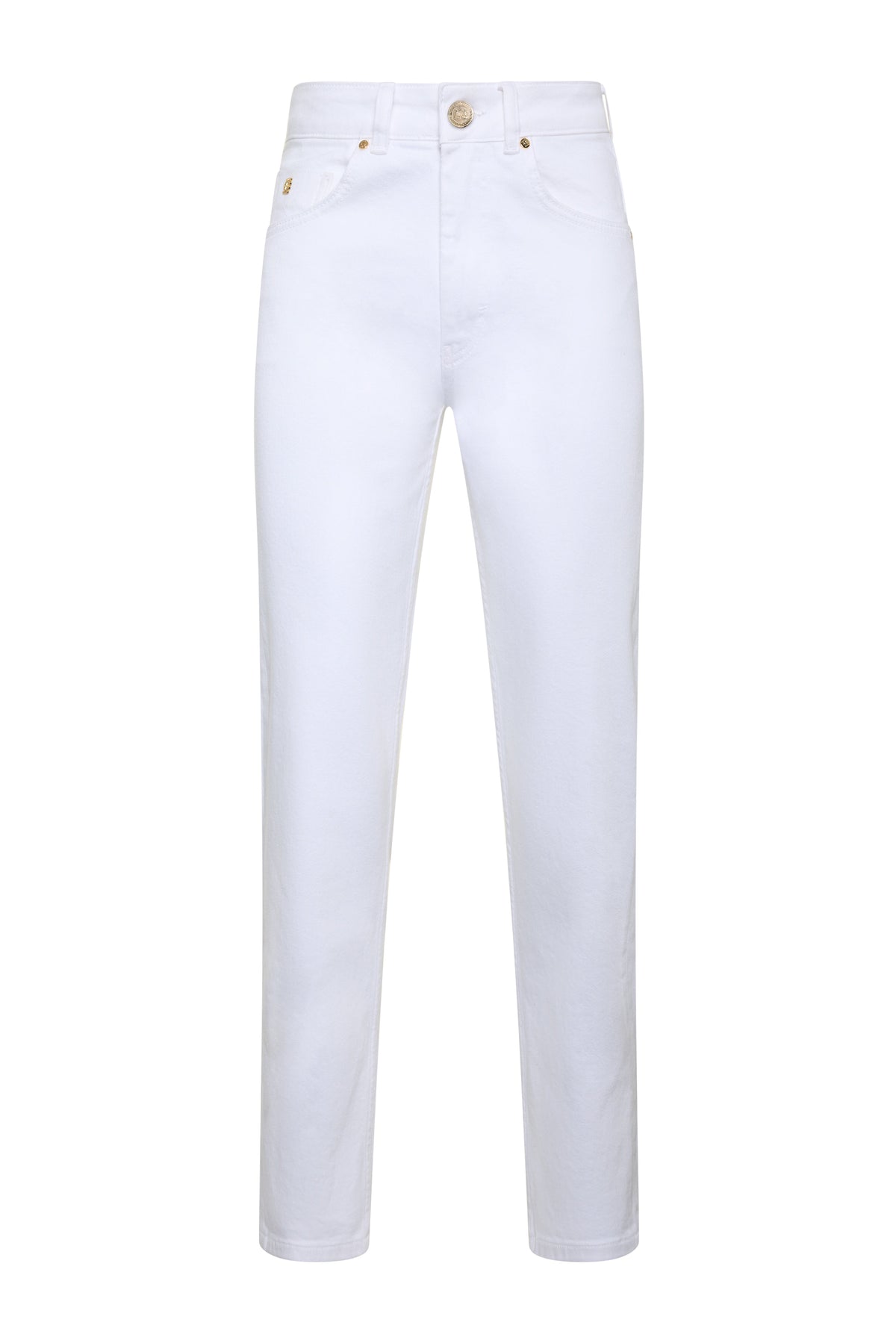 Mid Rise Straight Cropped Jean (White)