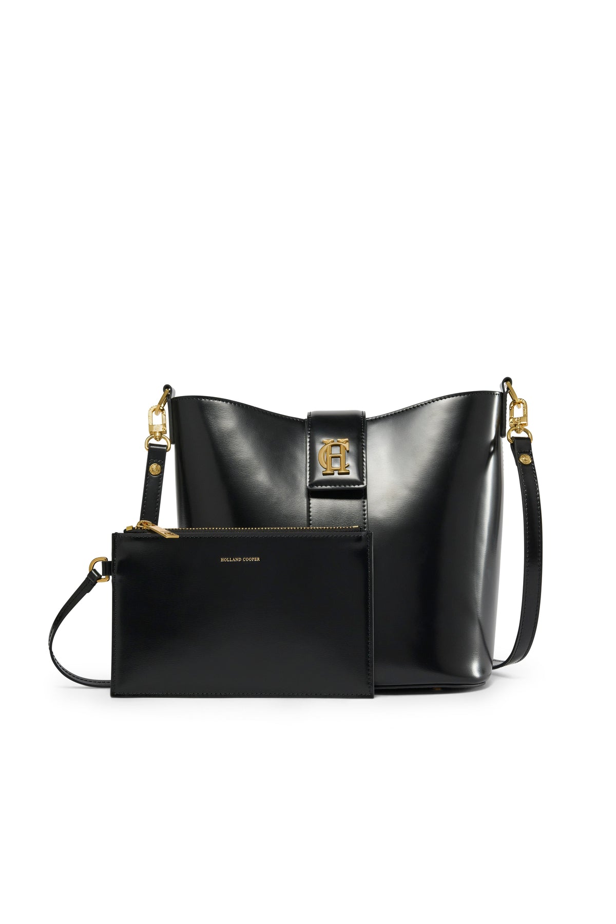 Milan Bucket Bag (Black Leather)