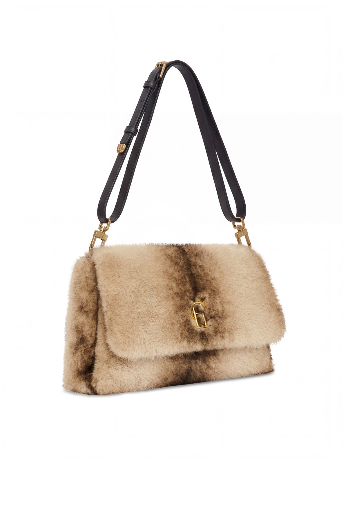 Milan Shoulder Bag (Mink Faux Fur)