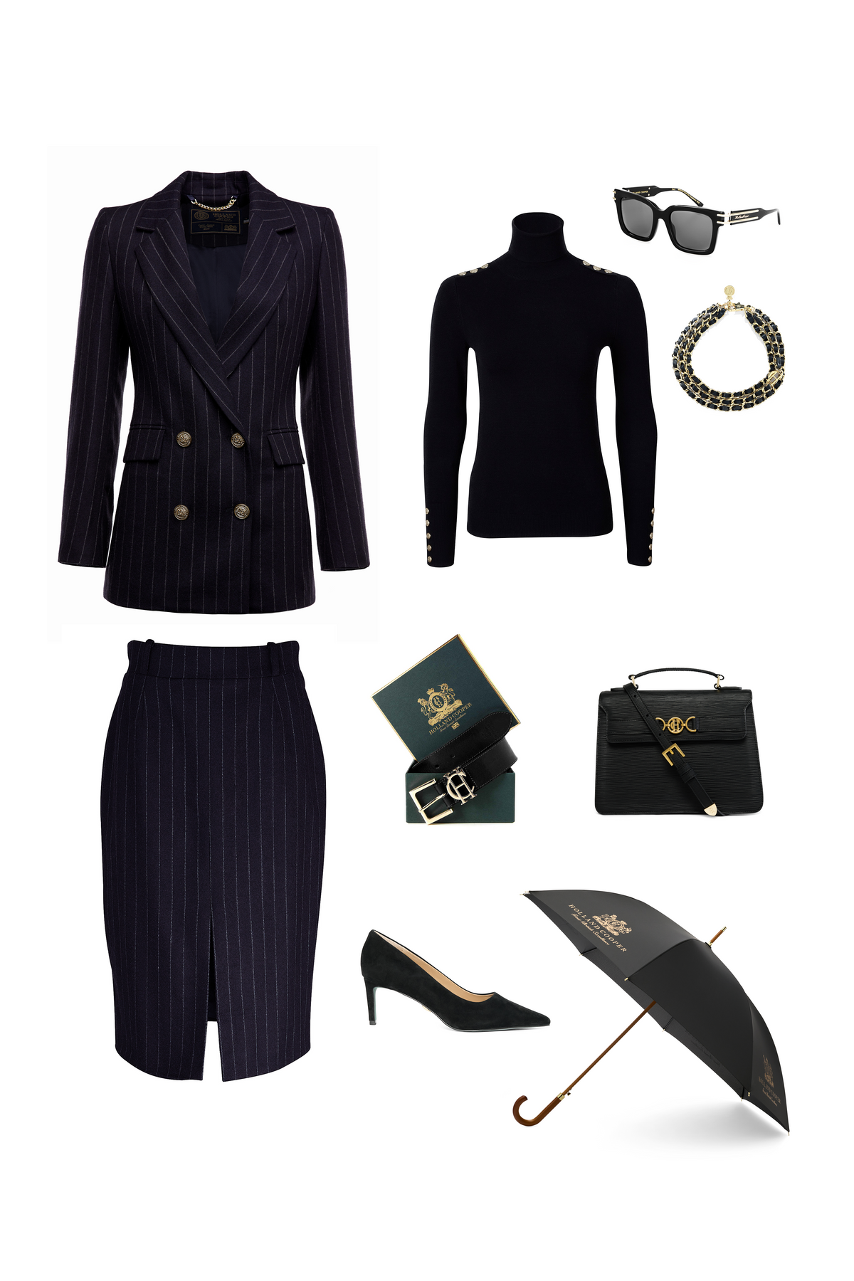 The Navy Chalk Pinstripe Paris Look