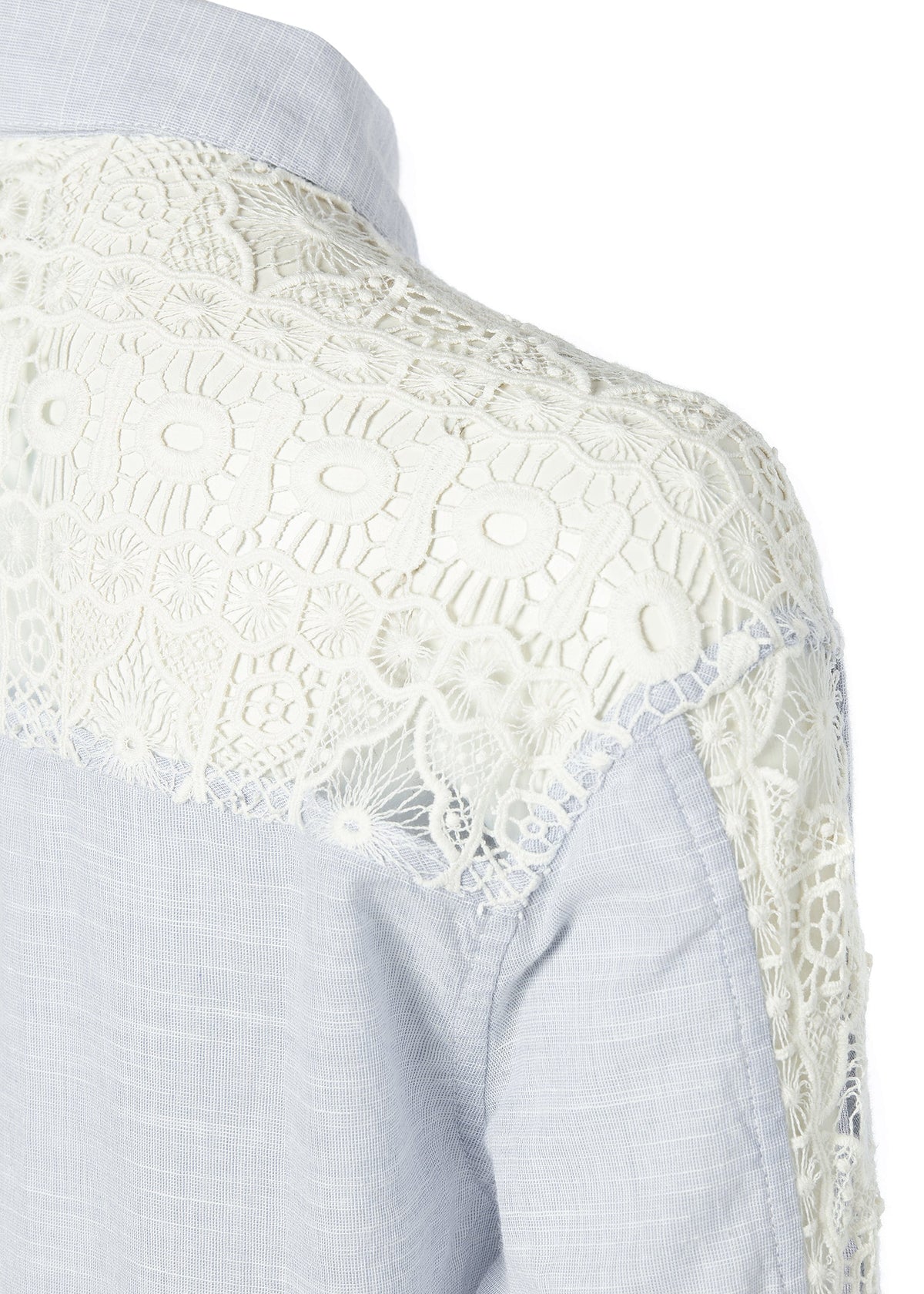 Cotton Lace Shirt (Pale Blue)