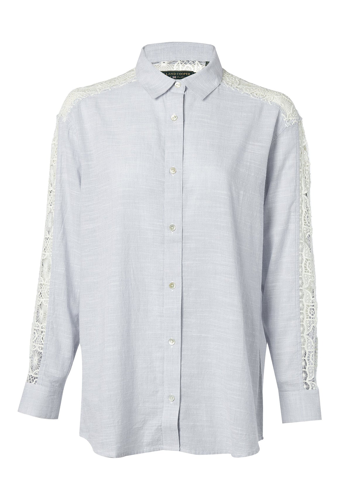 Cotton Lace Shirt (Pale Blue)